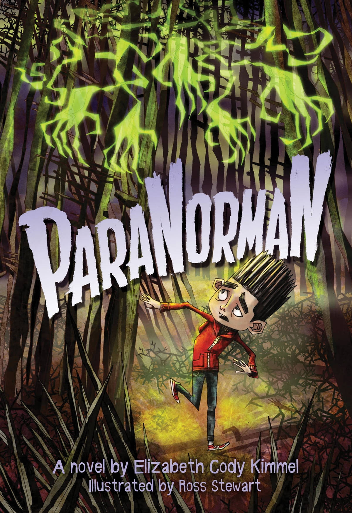 Paranorman, red jacket, dark forest, HD Phone Wallpaper