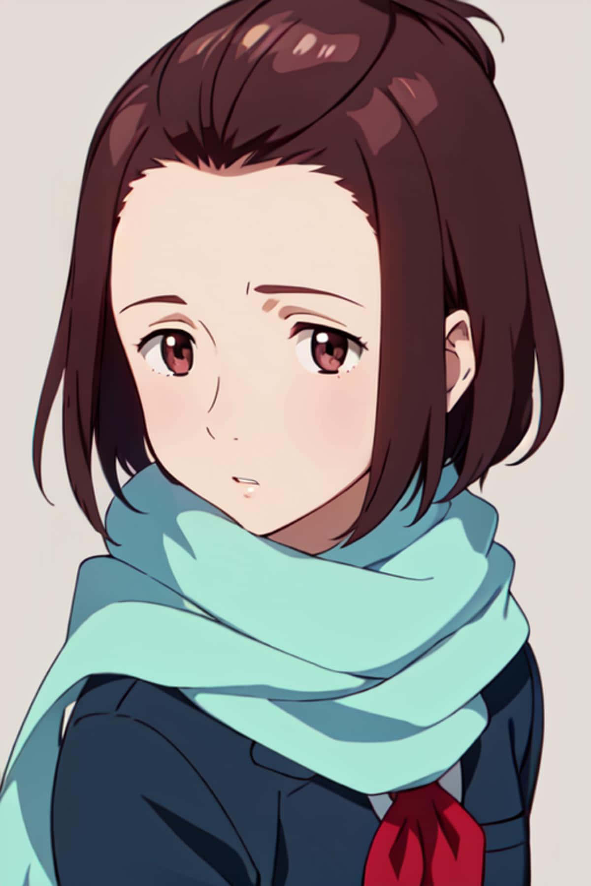 Satomi Murano, short brown hair, red eyes, HD Phone Wallpaper