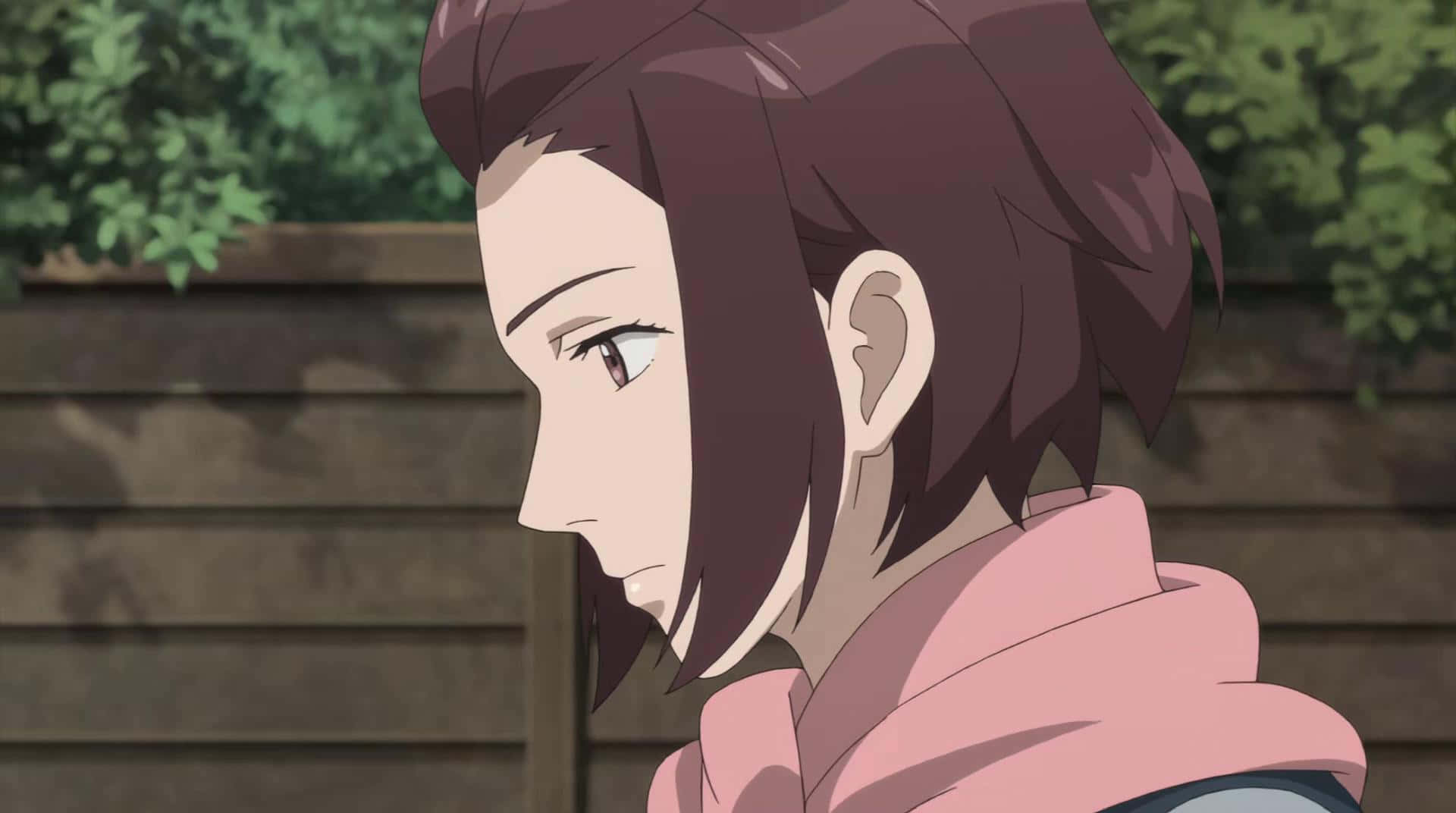 Parasyte Satomi Murano, short brown hair, pink hoodie, Full HD Desktop Wallpaper
