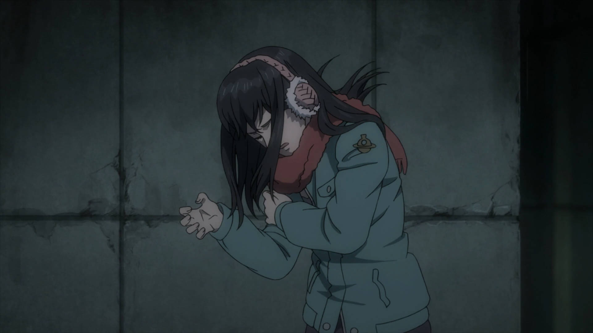 Parasyte, dark-haired anime girl, teal jacket, Full HD Desktop Wallpaper