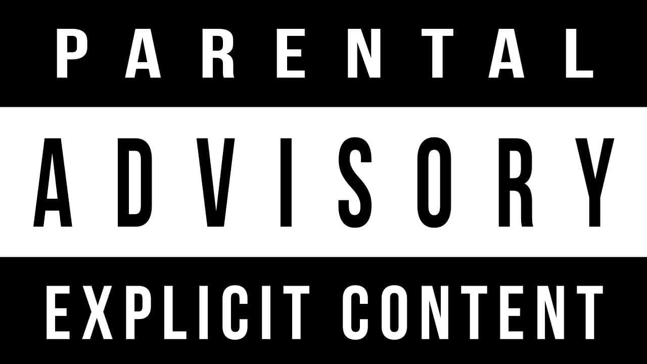Parental Advisory, black and white, explicit content, HD Desktop Wallpaper