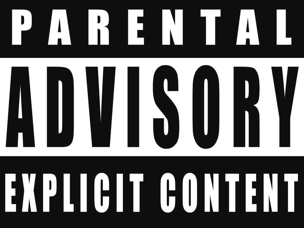 Parental Advisory, black and white, explicit content, SD Desktop Wallpaper