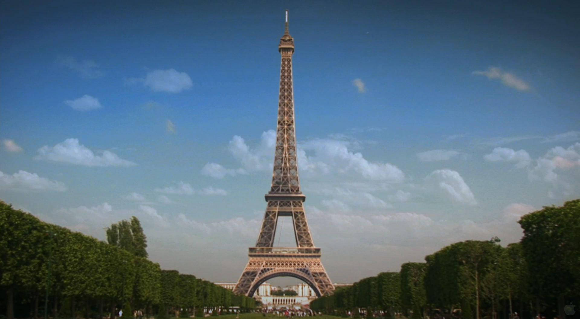 Eiffel Tower, Paris, bright blue sky, Full HD Desktop Wallpaper
