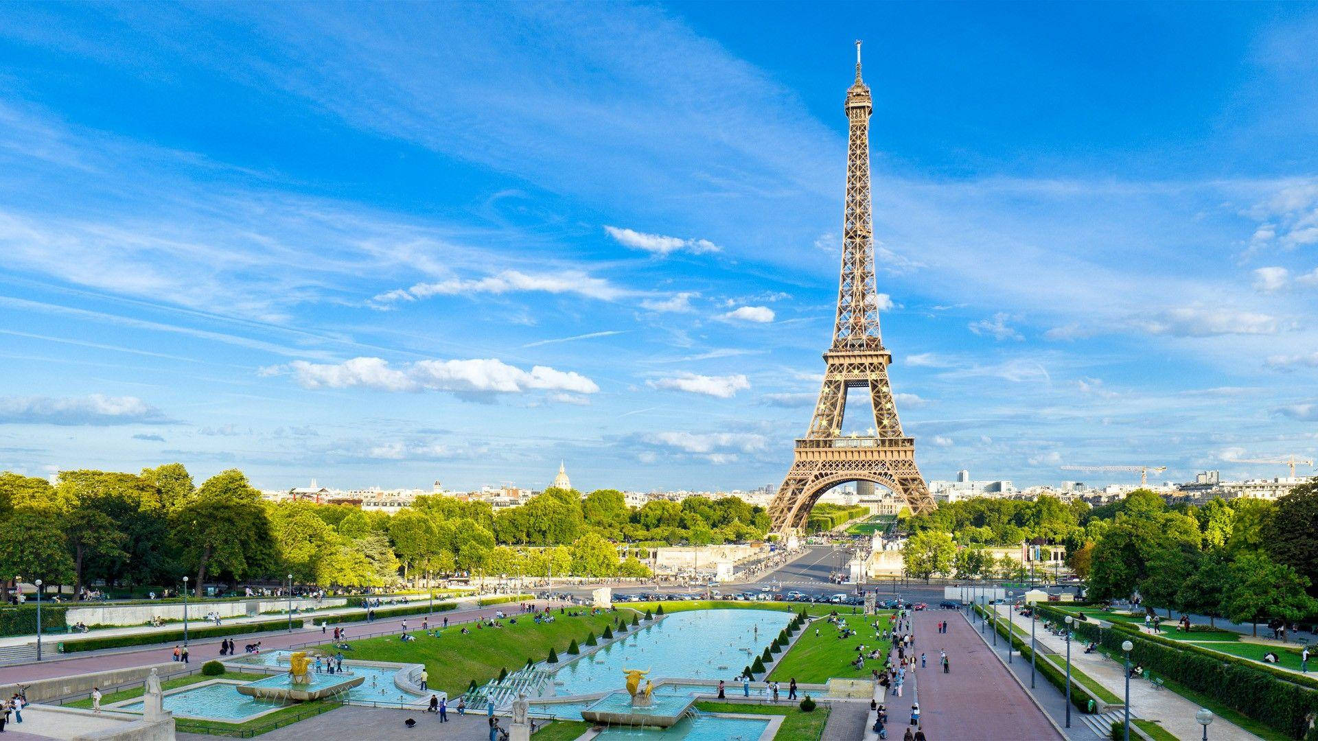 Eiffel Tower, Paris, night, Full HD Desktop Wallpaper