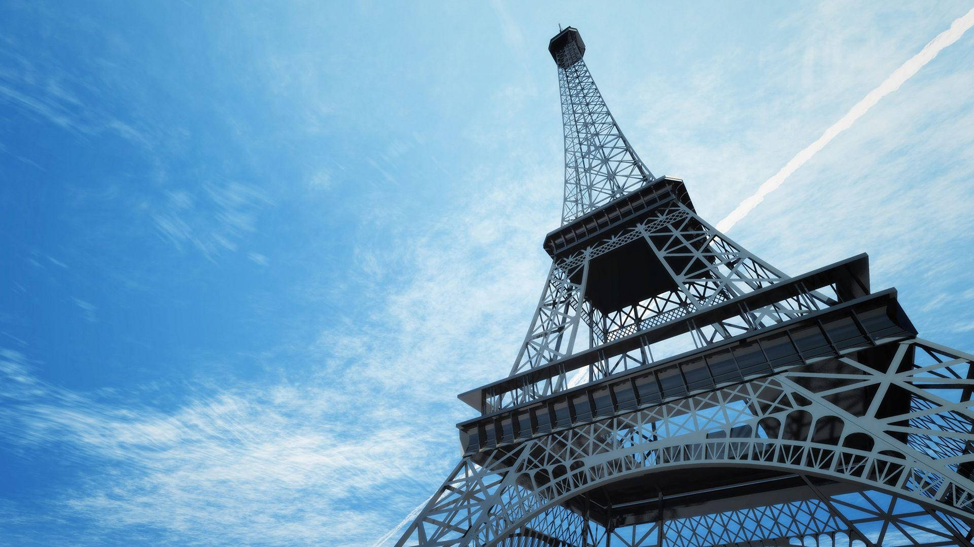 Eiffel Tower, Paris, iron lattice, Full HD Desktop Wallpaper