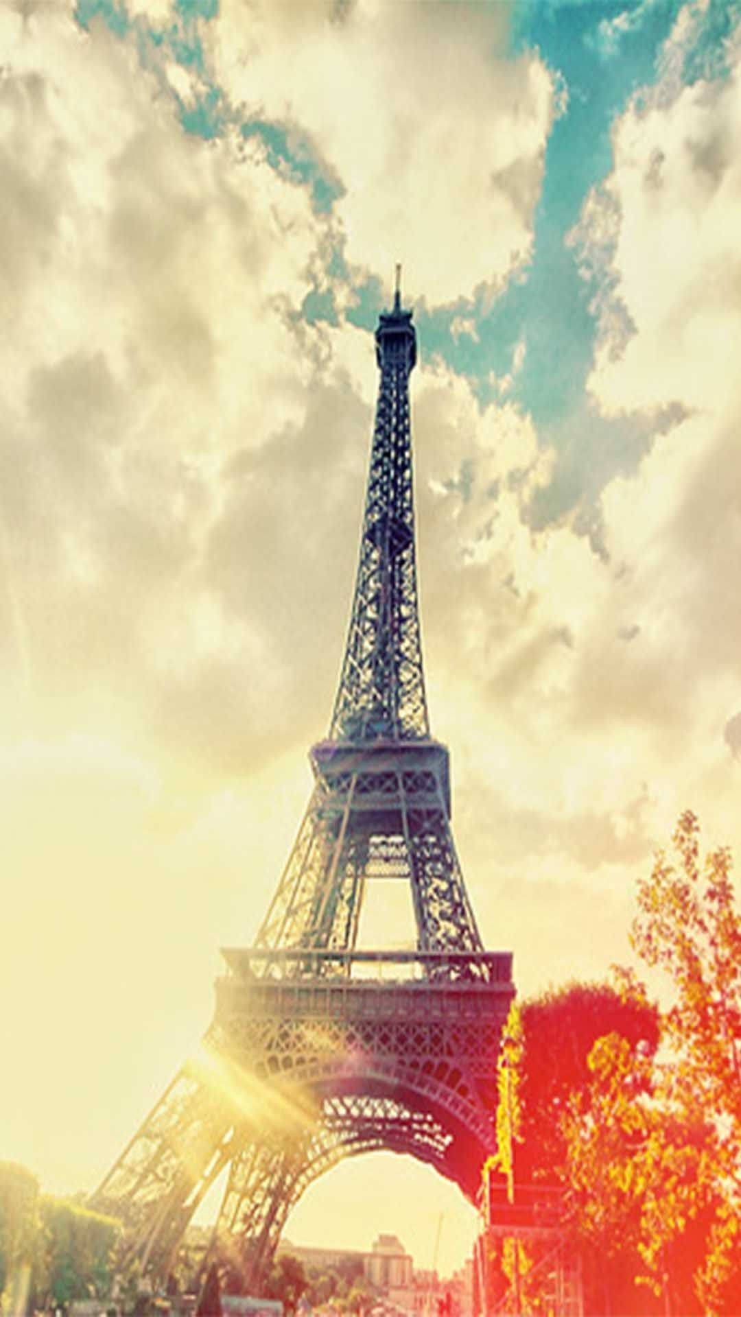 Eiffel Tower, Paris, golden sun rays, Full HD Phone Wallpaper