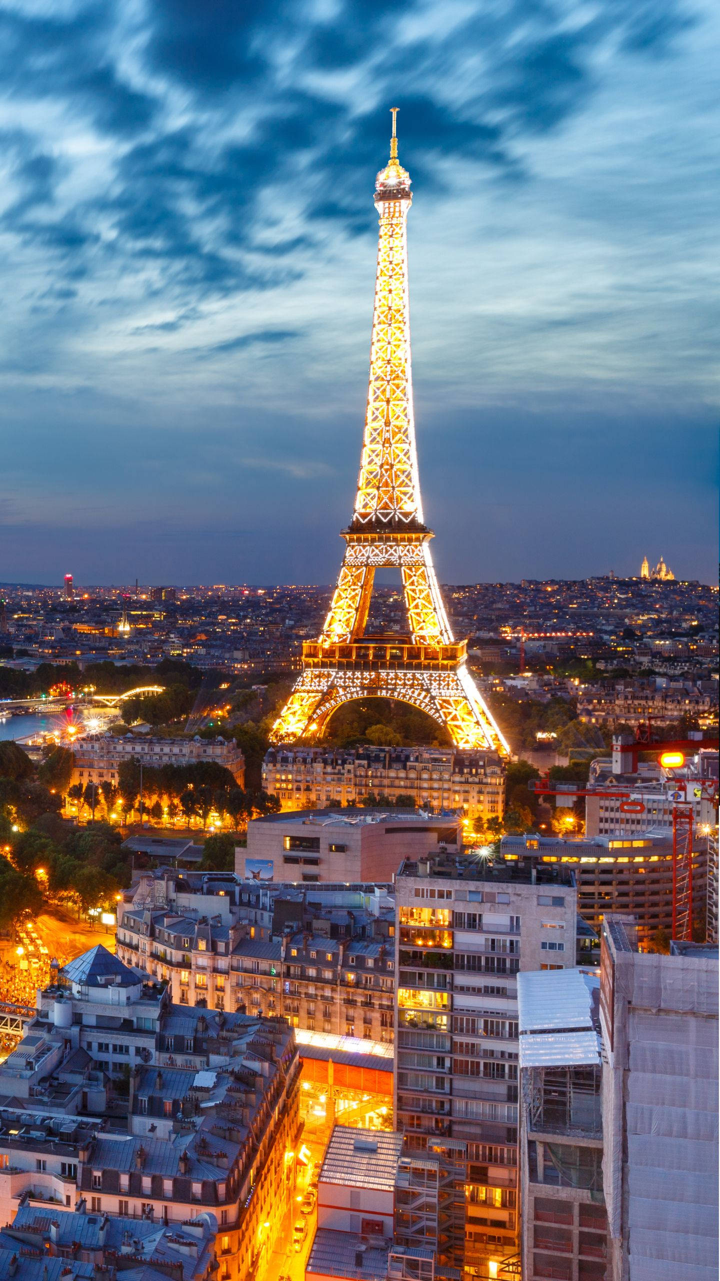 Eiffel Tower, Paris, golden, 2K Phone Wallpaper