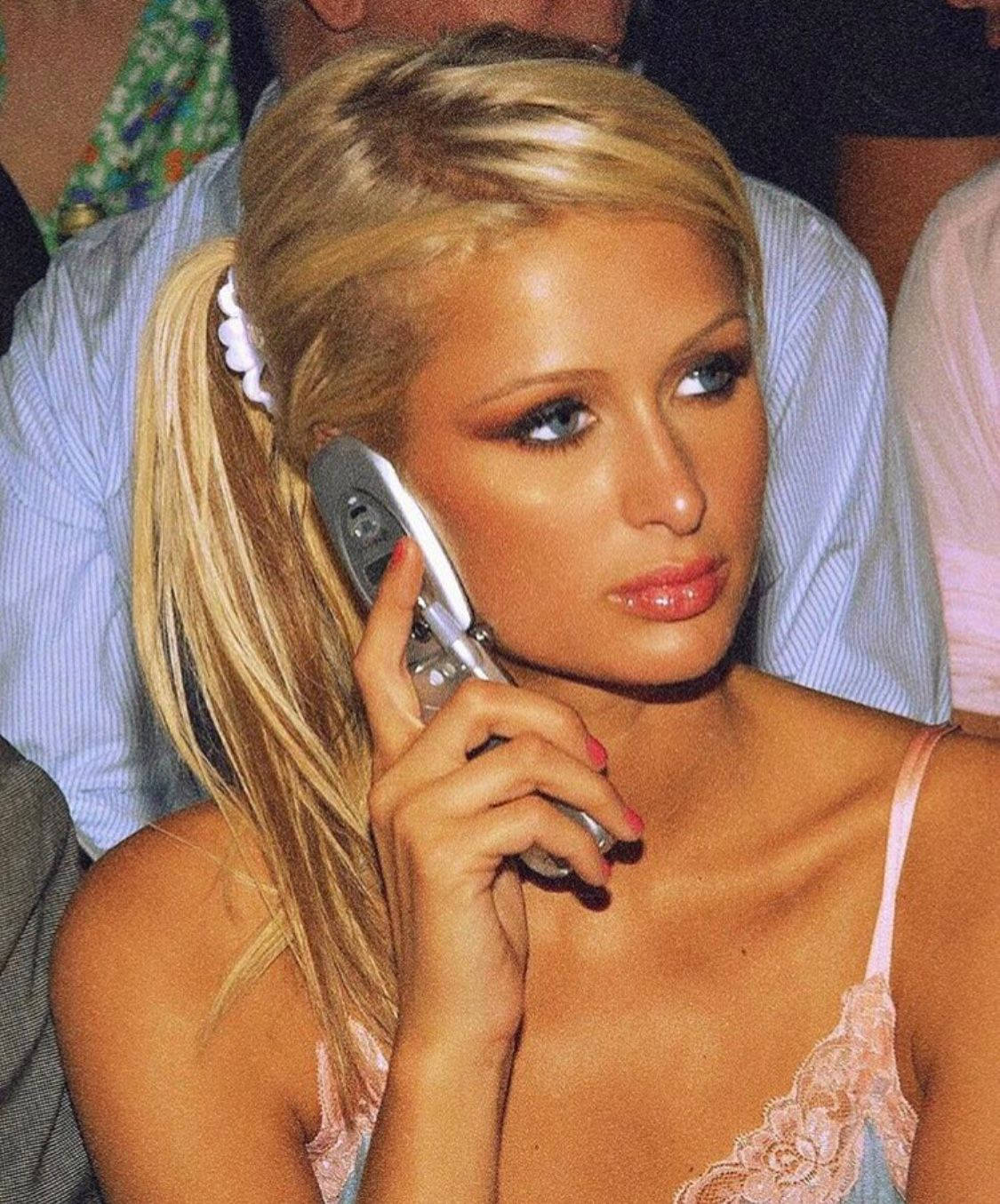 Paris Hilton, 2000s pop star, ponytail, HD Phone Wallpaper