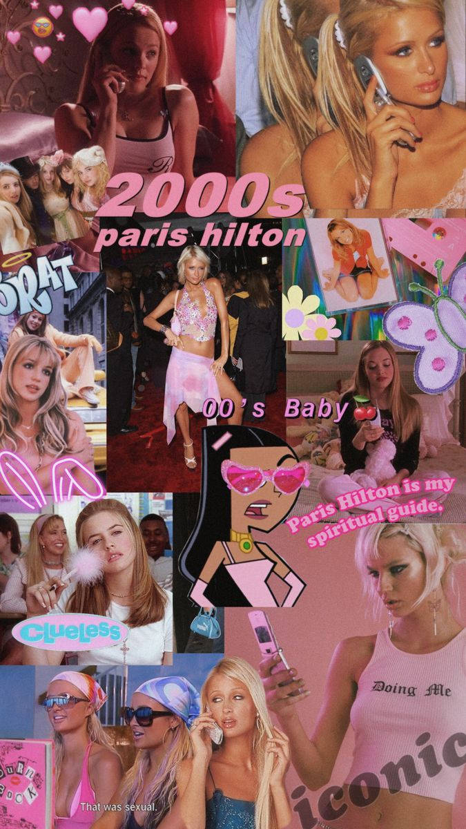 Paris Hilton, 2000s, pink-themed, SD Phone Wallpaper