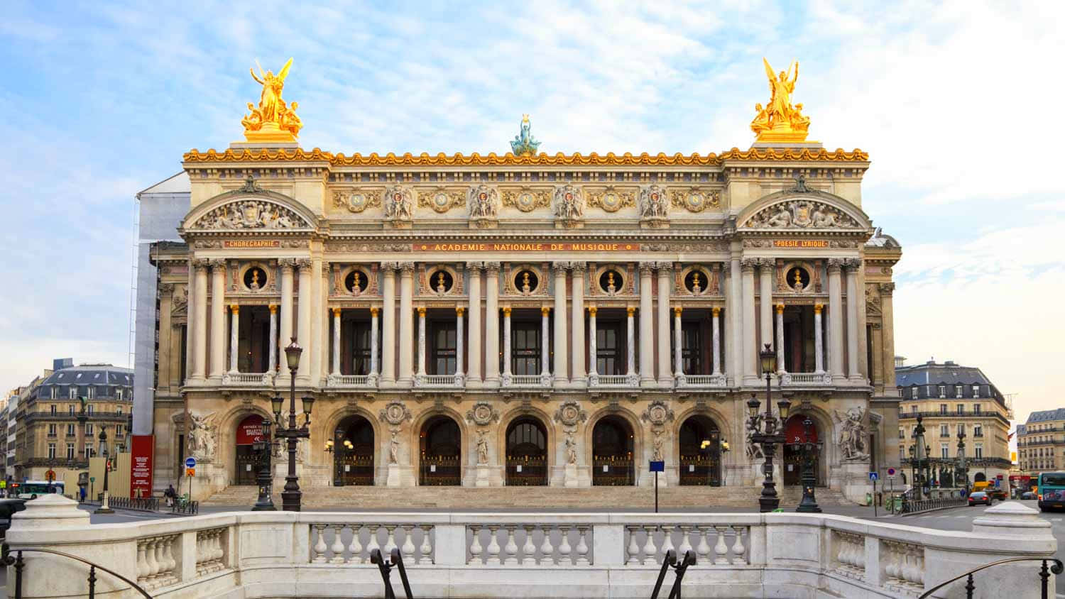 Paris Opera House, principal facade, golden-roofed, HD Desktop Wallpaper