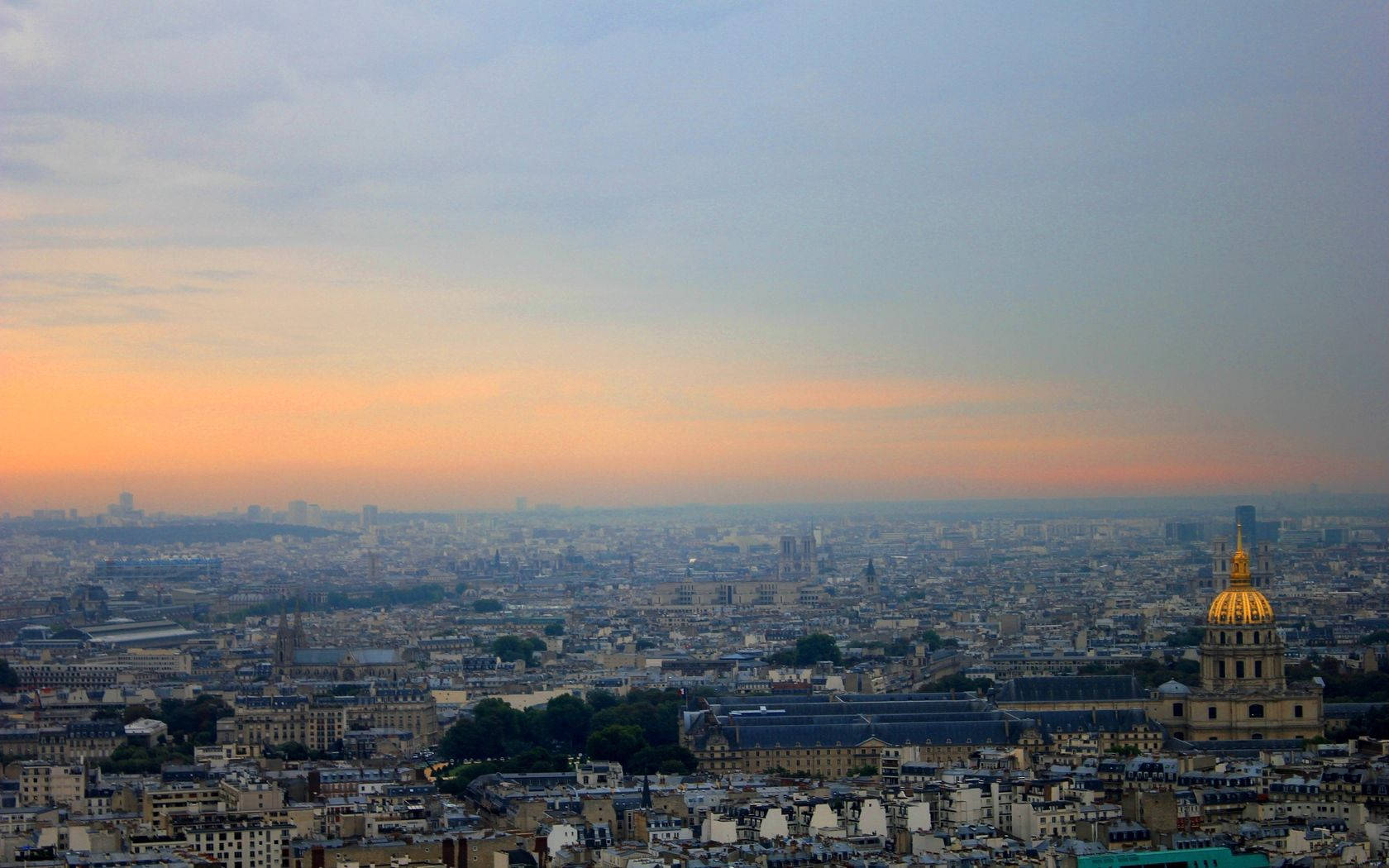 Paris, dawn, golden dome, HD Desktop Wallpaper