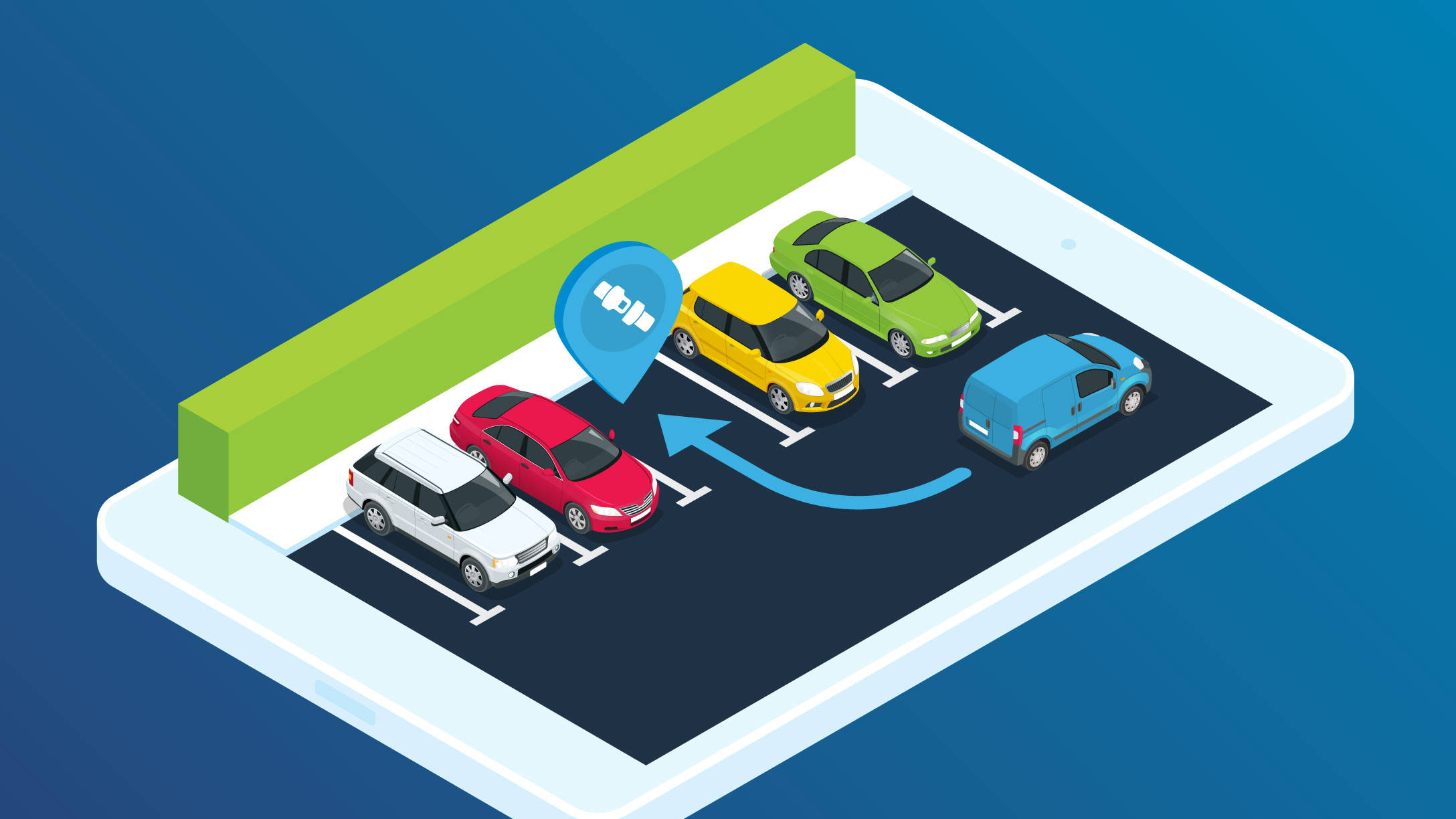 3D graphic model, parking space, isometric illustration, Full HD Desktop Wallpaper