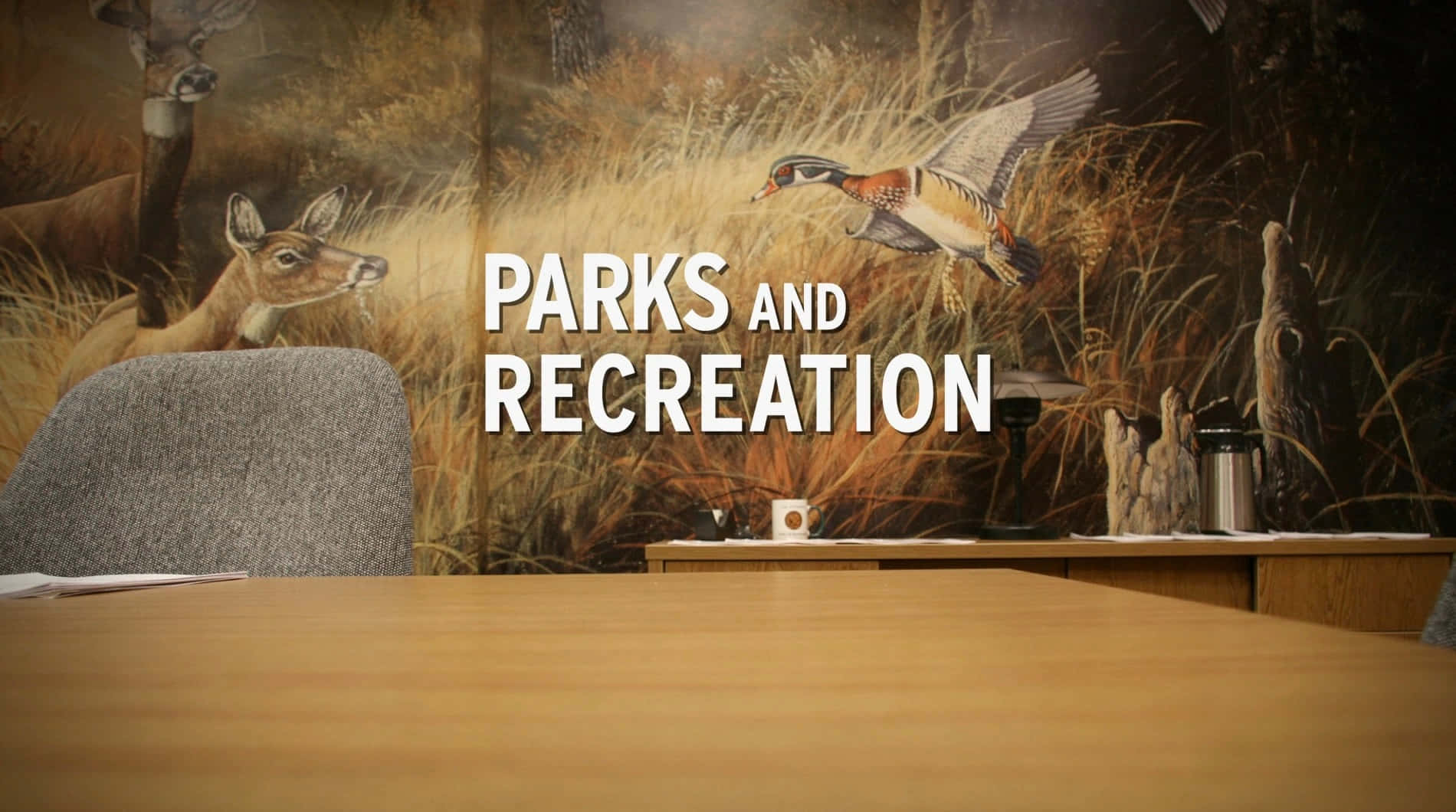 PARKS AND RECREATION, deer, flying duck, HD Desktop Wallpaper