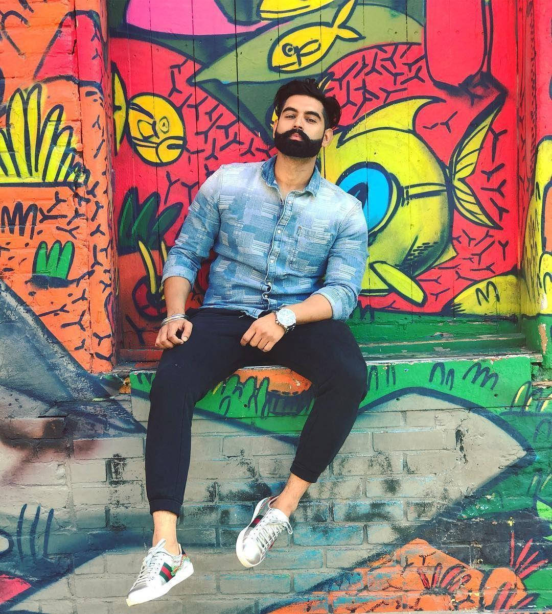 Parmish Verma, graffiti-covered steps, blue shirt, SD Phone Wallpaper