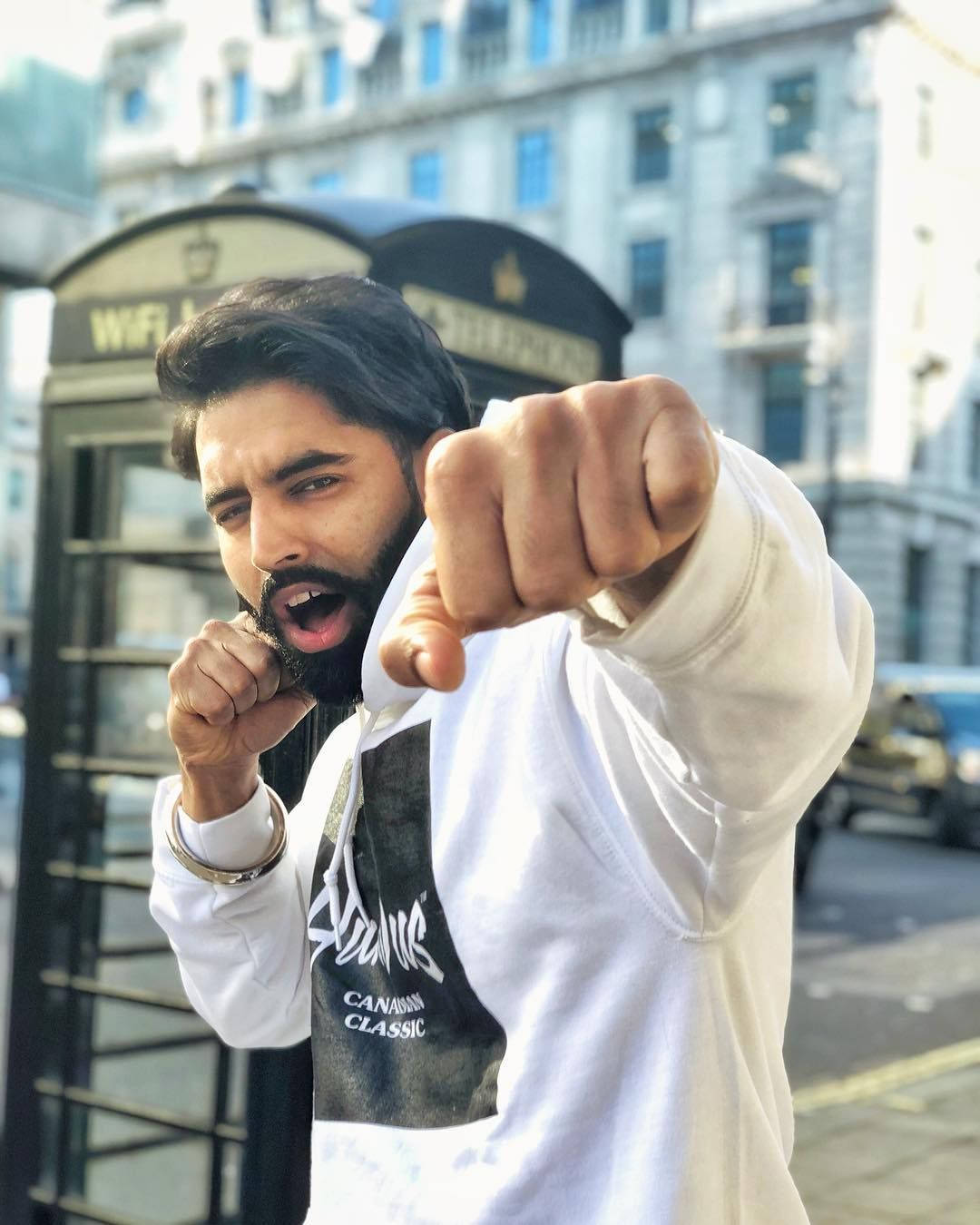 Parmish Verma, beard, white hoodie, HD Phone Wallpaper