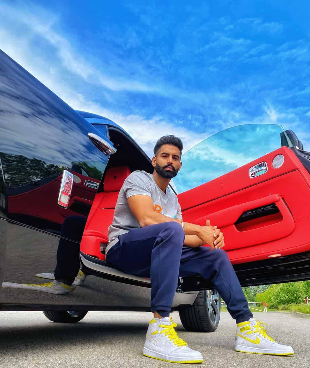 Parmish Verma, red and black sports car, open door, HD Phone Wallpaper
