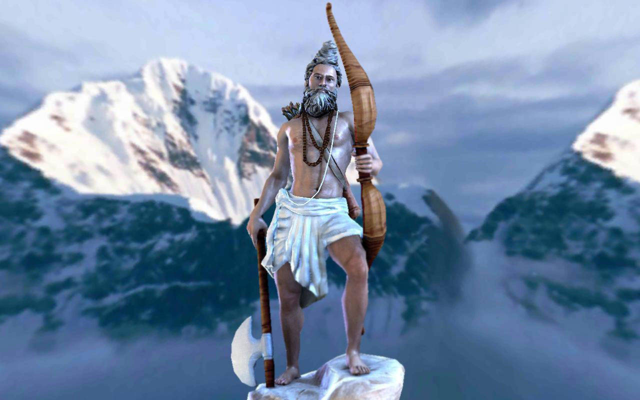 Parshuram, glacier mountains, bearded sage, HD Desktop Wallpaper