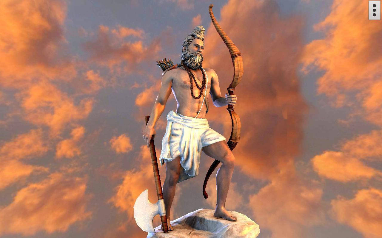 Parshuram, stone pedestal, bow, HD Desktop Wallpaper