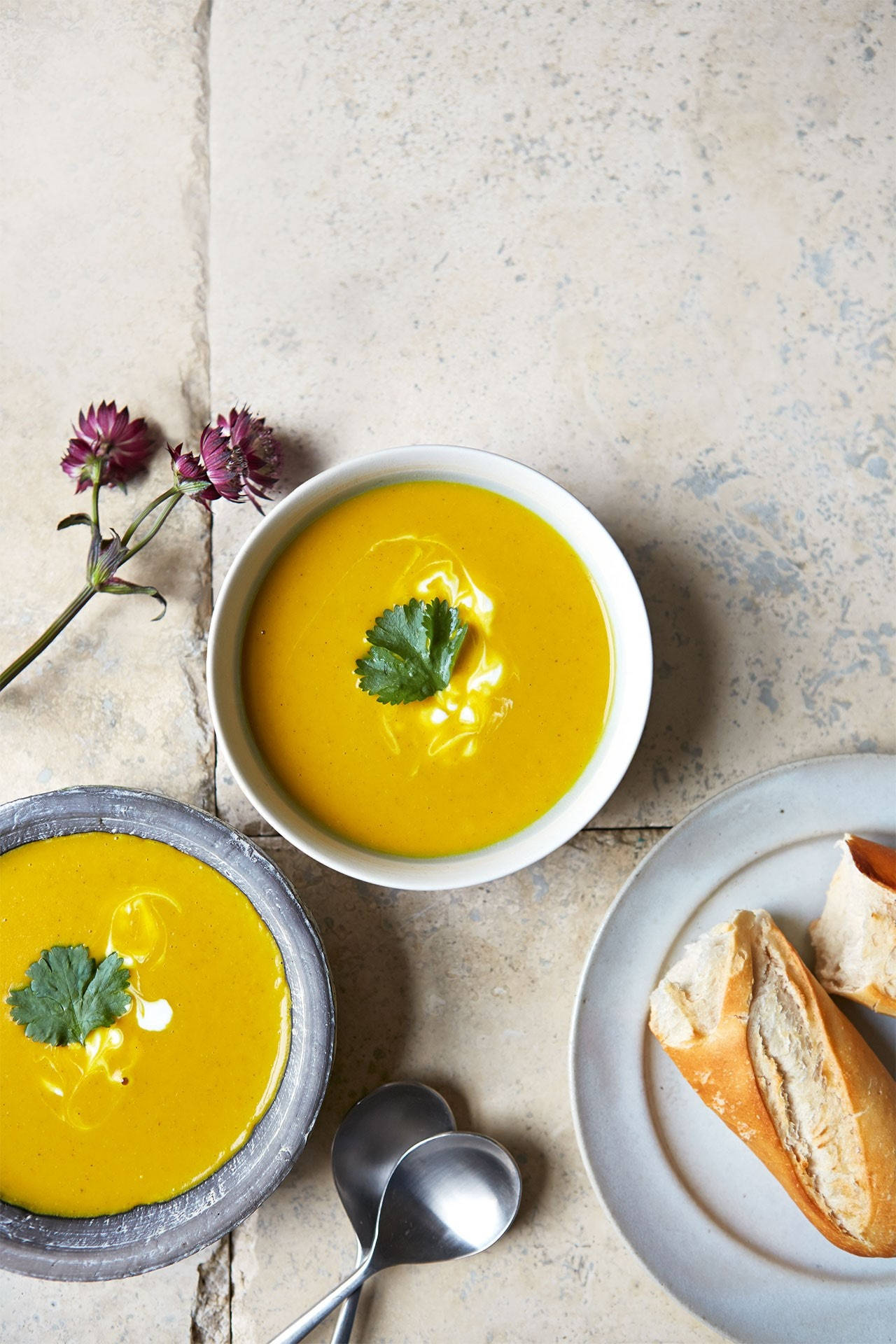 flavorful parsnip carrot soup, vibrant yellow soup, cream, Full HD Phone Wallpaper