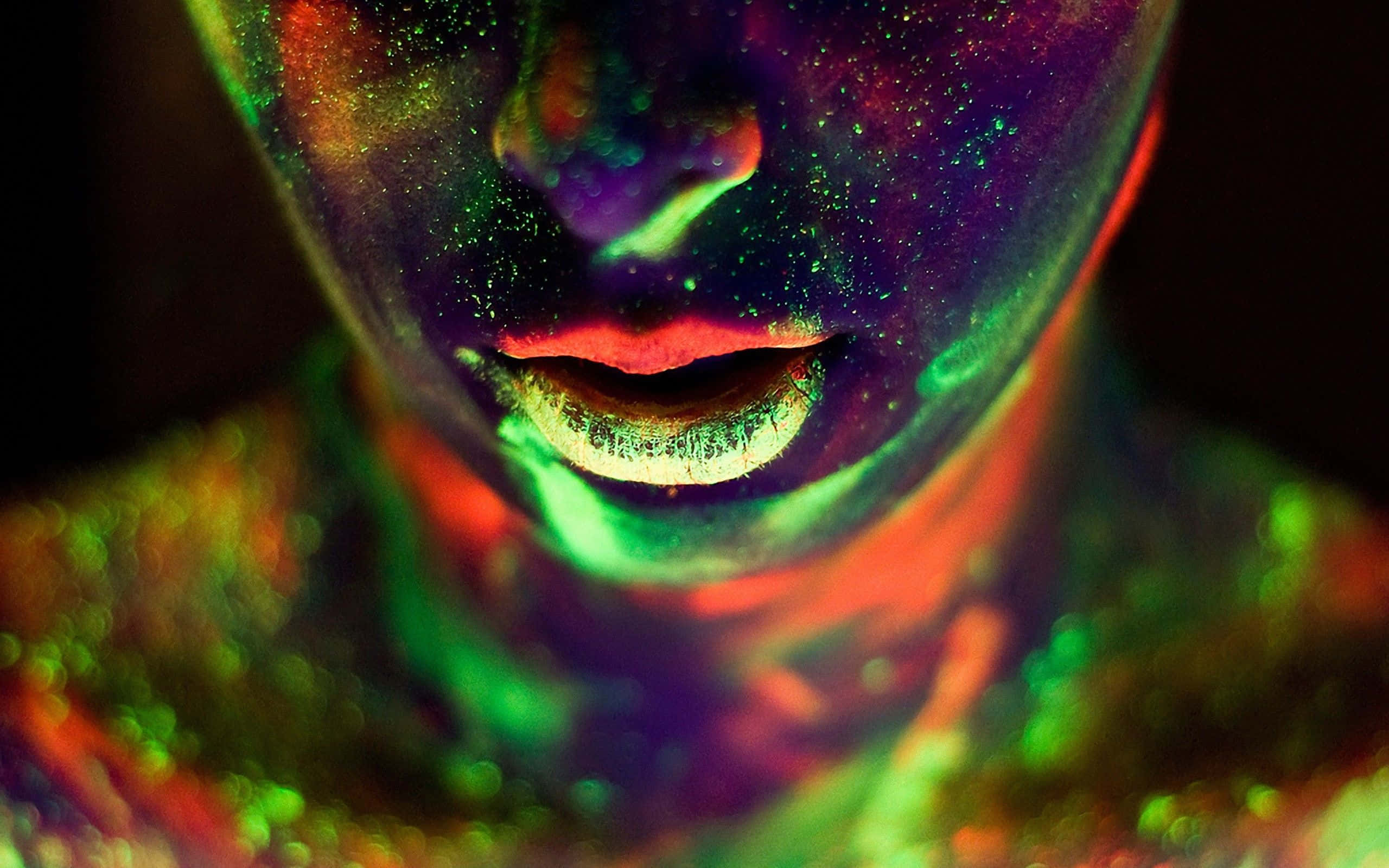 vibrant neon colors, blacklight, close-up, 2K Desktop Wallpaper