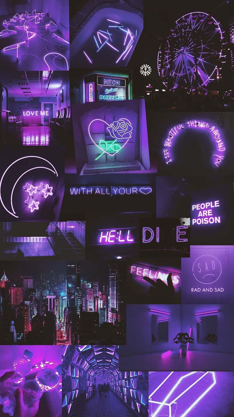 neon purple, neon pink, glowing signs, HD Phone Wallpaper