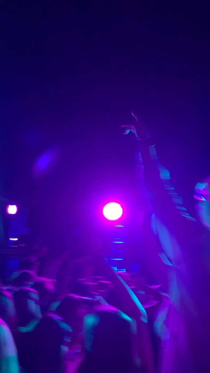 vibrant purple and blue stage lights, glowing spotlight, crowd at a concert, HD Phone Wallpaper
