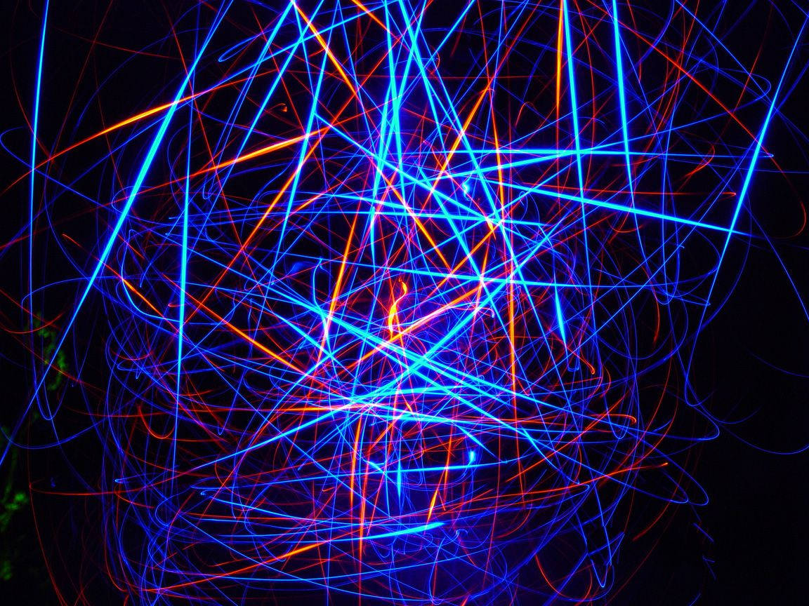 blue, orange, light trails, SD Desktop Wallpaper