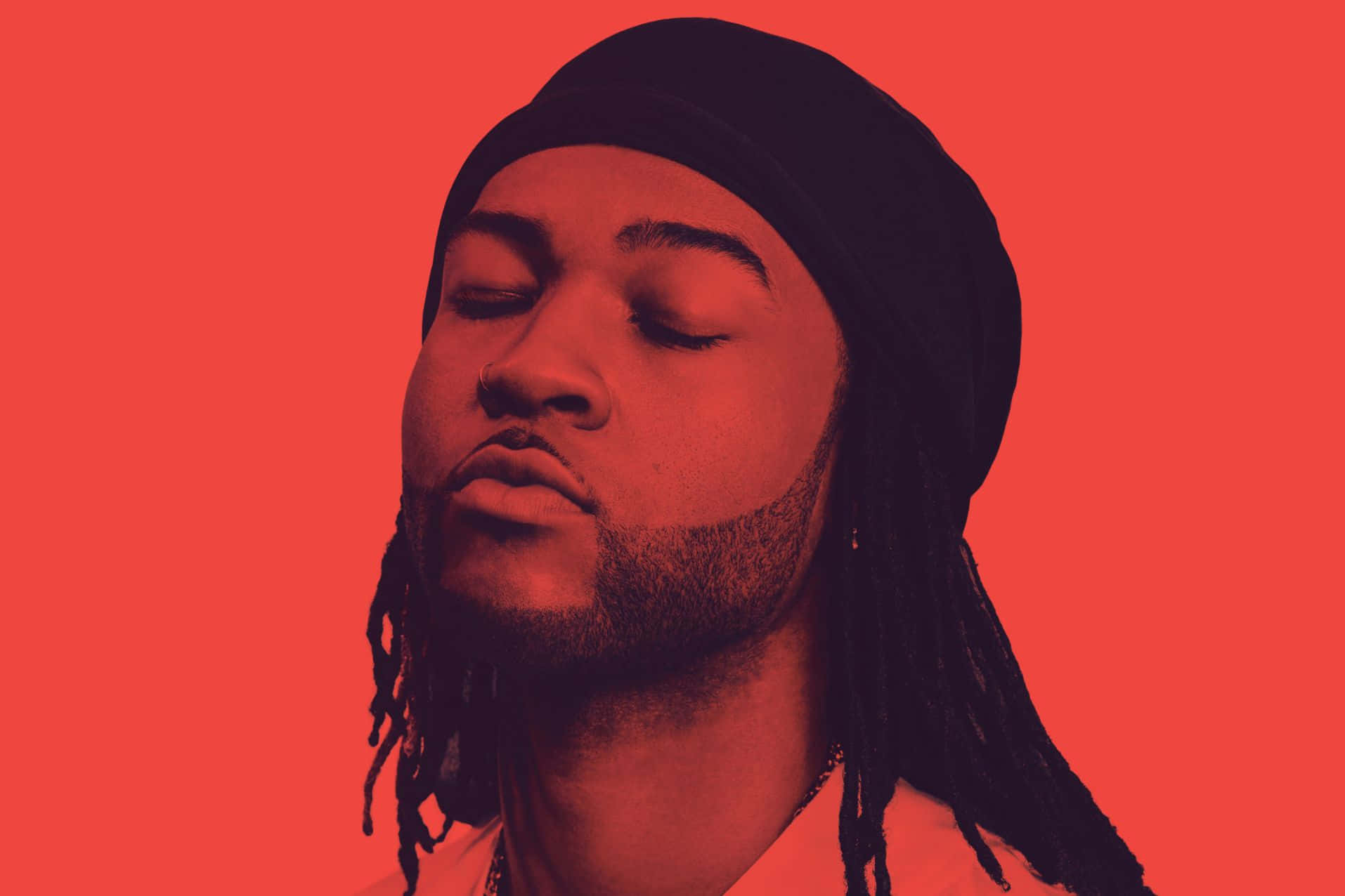 Partynextdoor, red backdrop, dreadlocks, HD Desktop Wallpaper