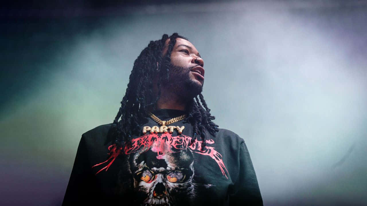 Partynextdoor, black skull graphic sweatshirt, red text, HD Desktop Wallpaper