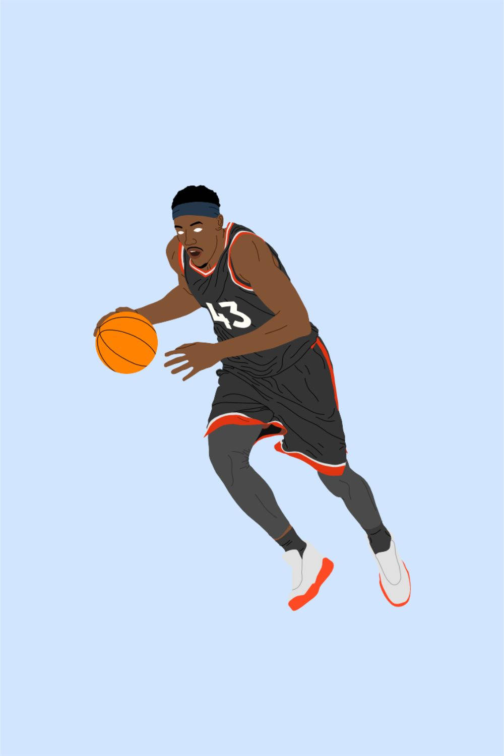 Pascal Siakam, black and orange uniform, orange ball, HD Phone Wallpaper