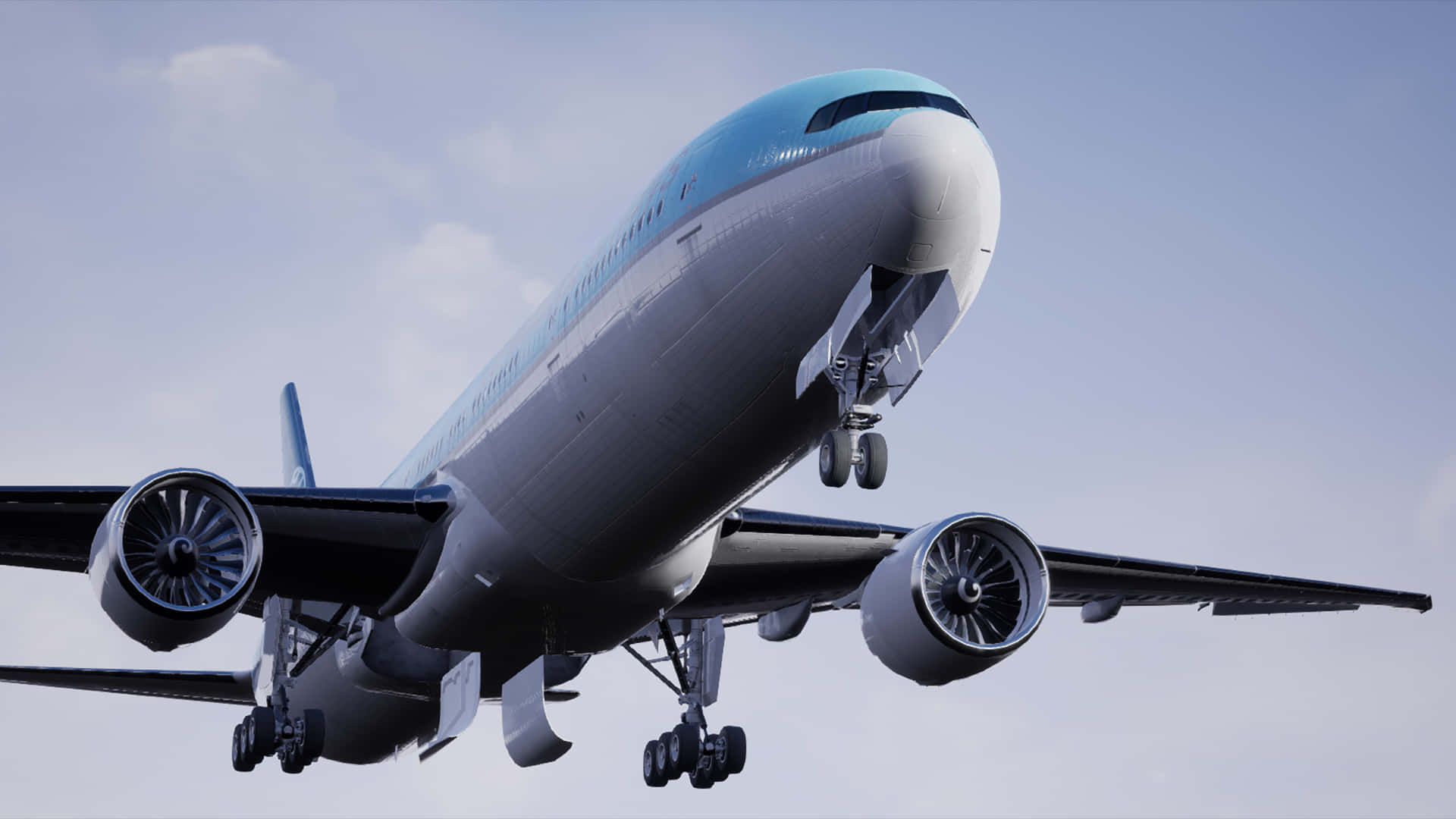 Passenger Aircraft, large commercial airplane, landing gear down, Full HD Desktop Wallpaper