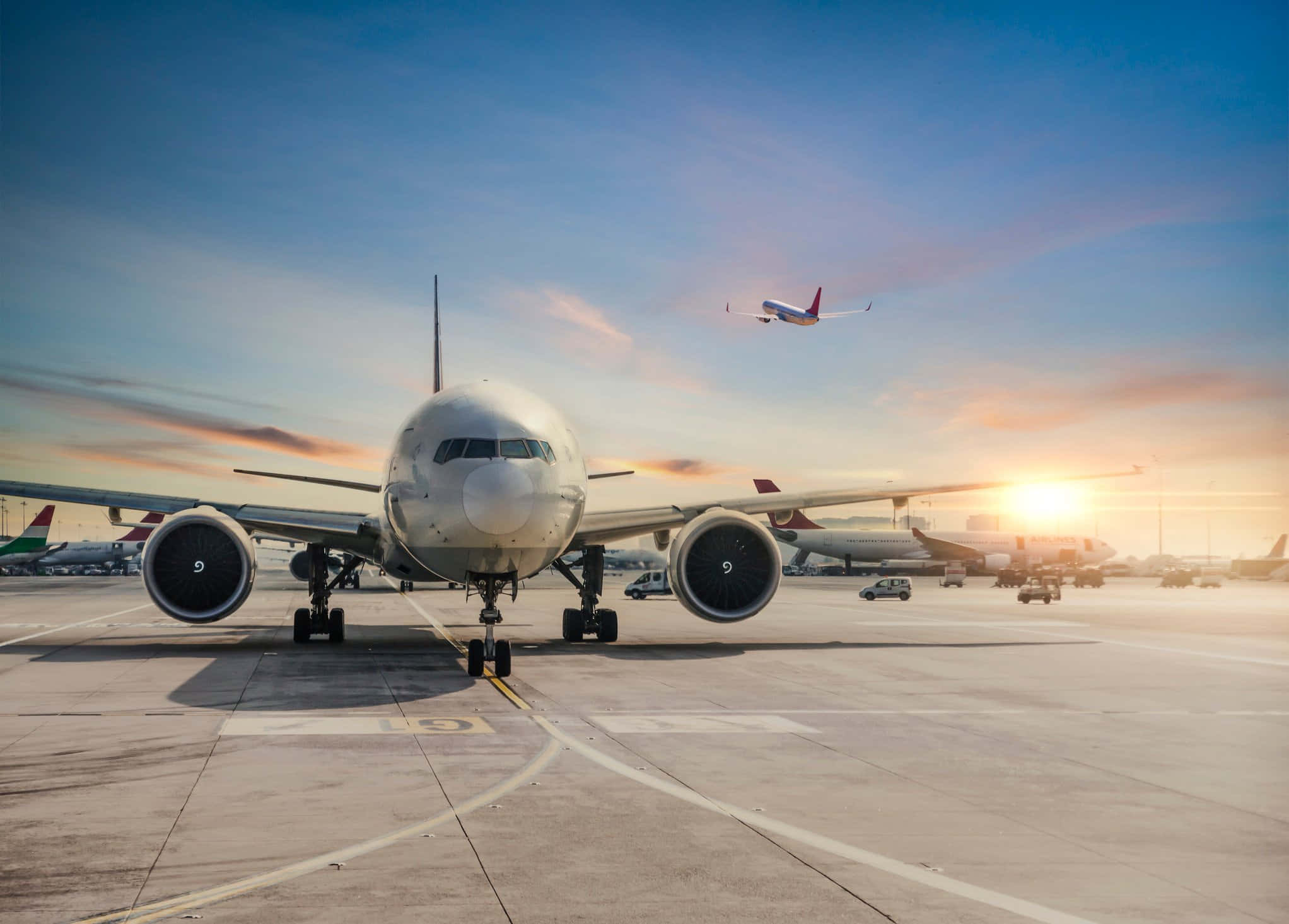 passenger jet, tarmac, airport, Full HD Desktop Wallpaper