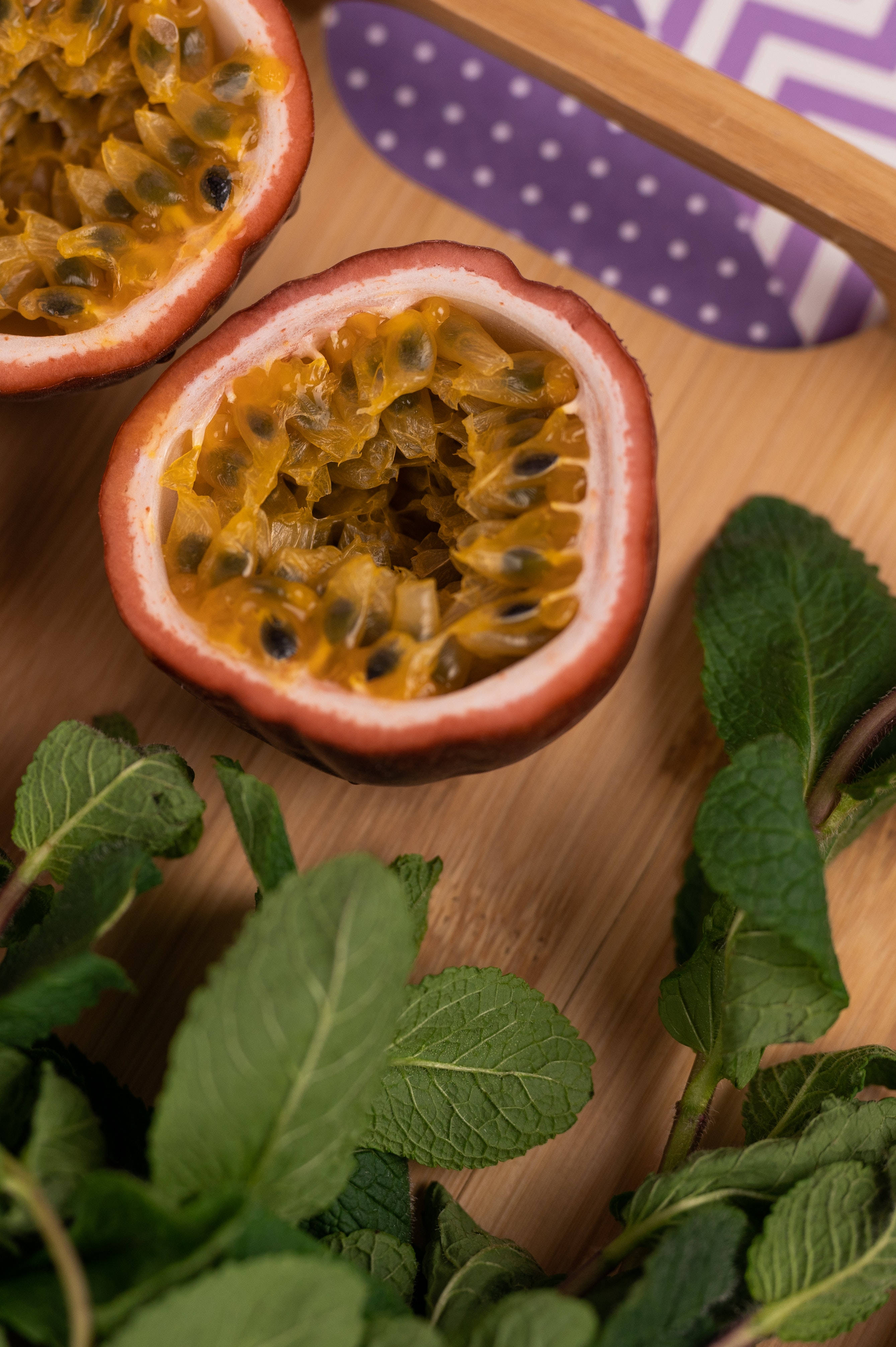 passion fruit, yellow pulp, black seeds, 4K Phone Wallpaper