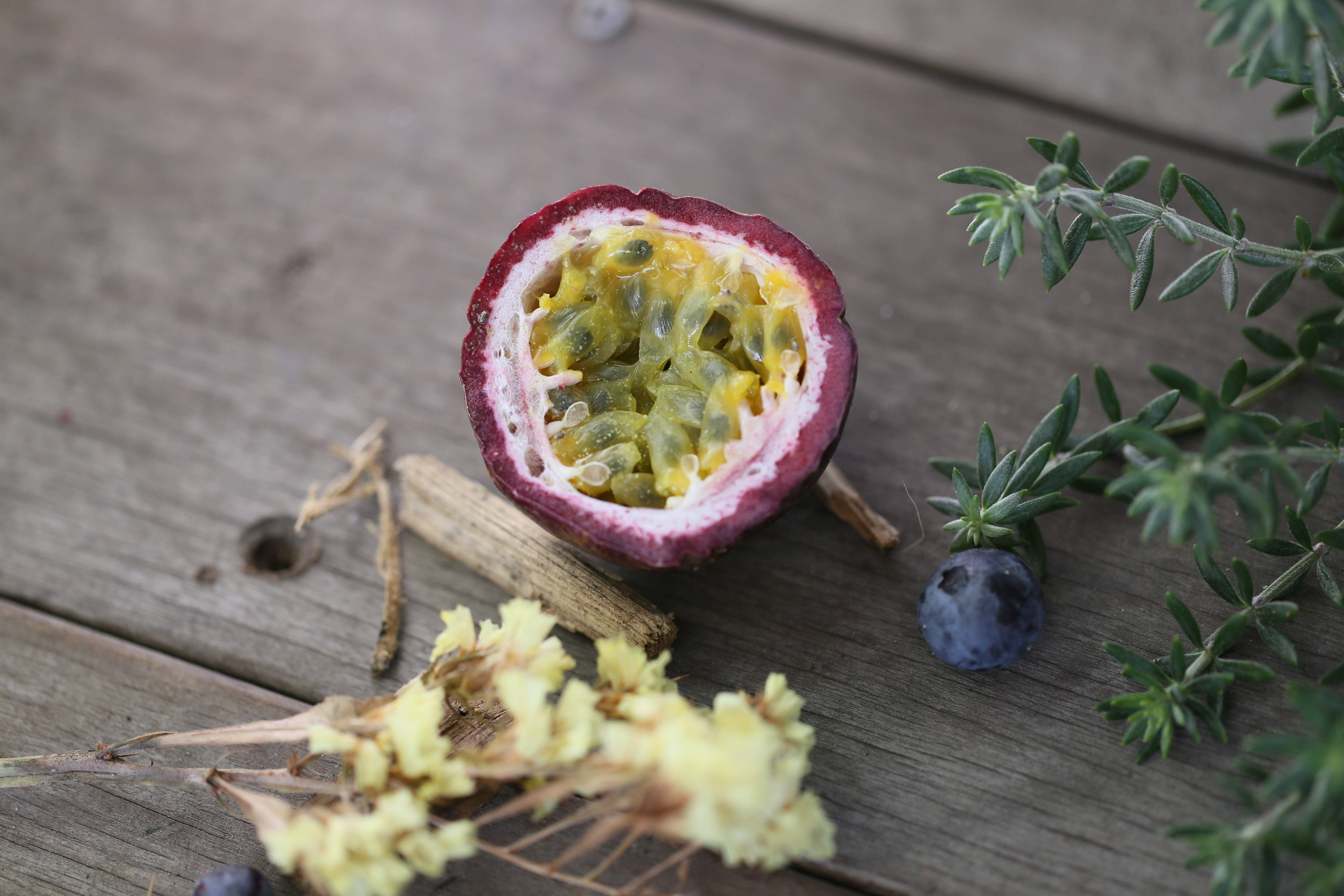 passion fruit, wooden texture, weathered wood, 5K Desktop Wallpaper