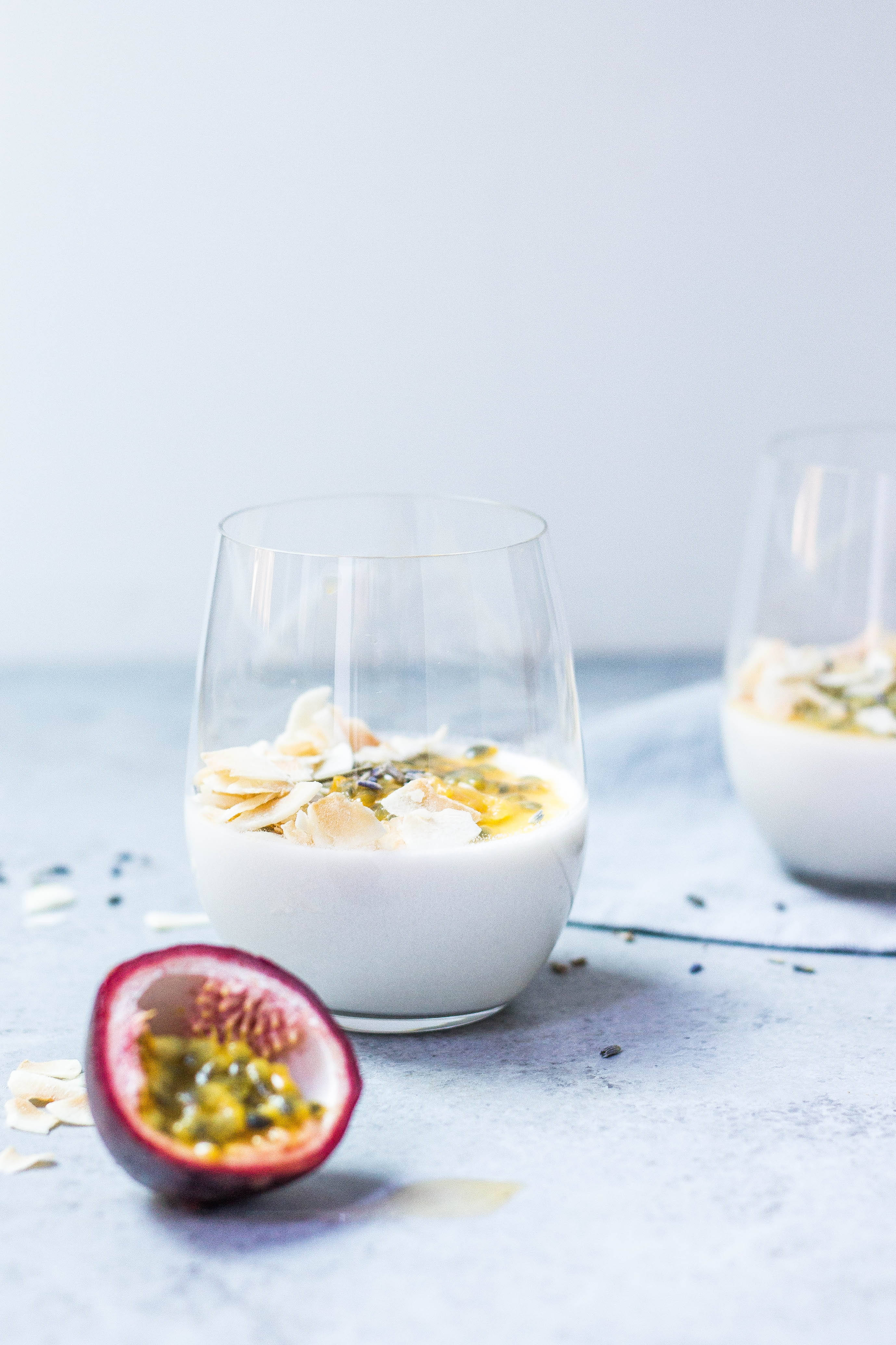 coconut, passion fruit, yogurt, 4K Phone Wallpaper