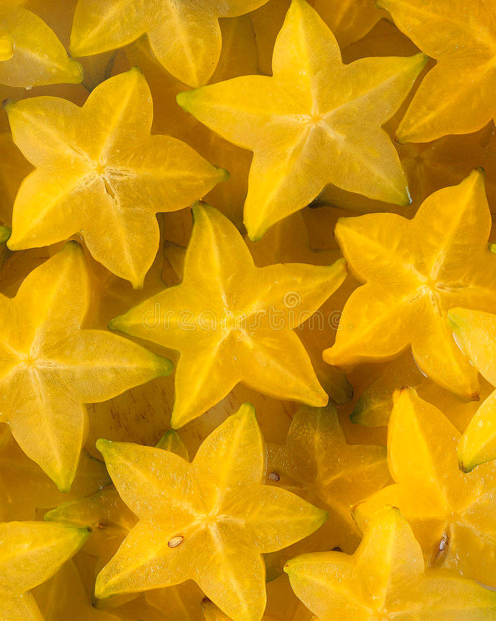 yellow star fruit, vibrant yellow, translucent texture, SD Phone Wallpaper