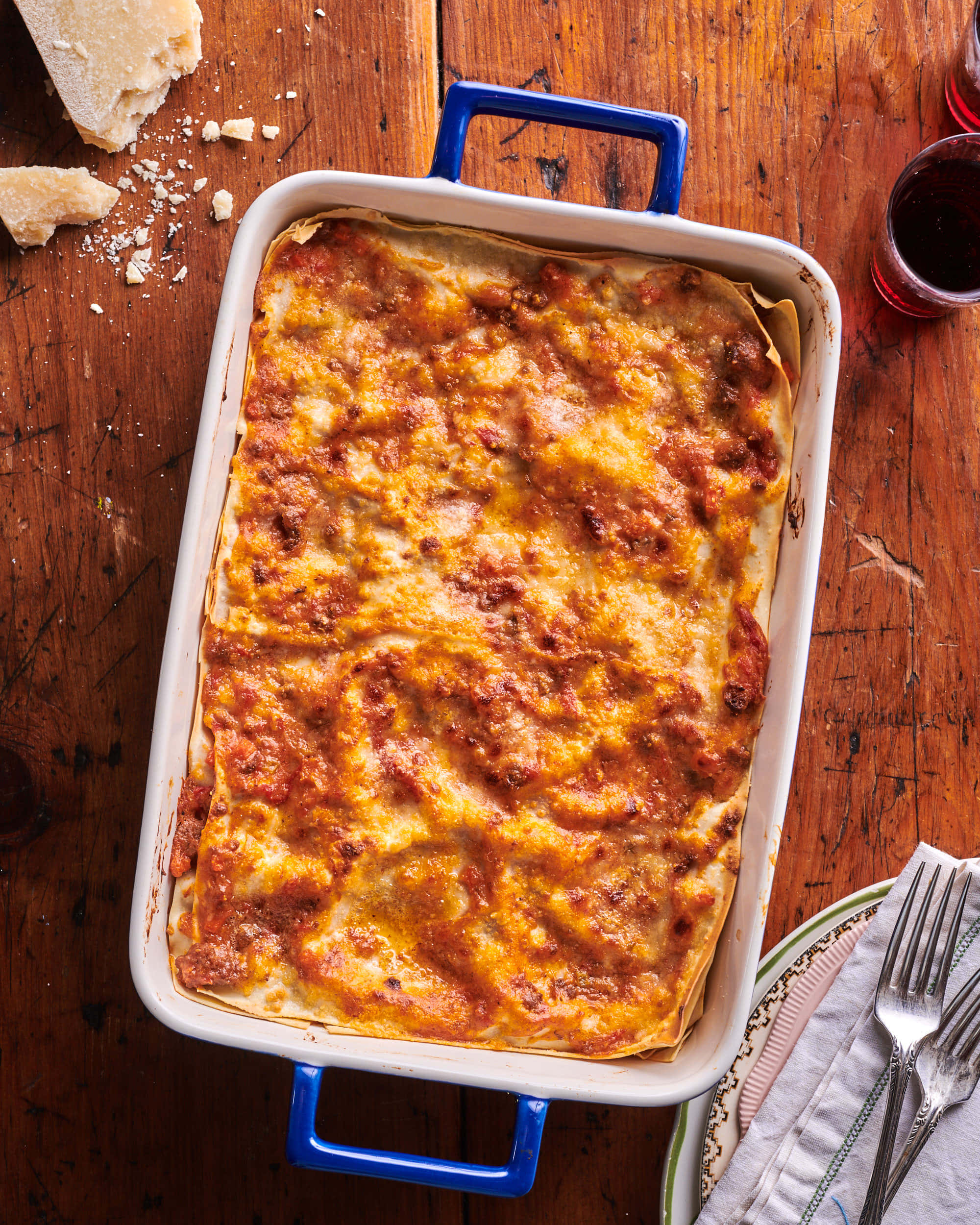 lasagna alla bolognese, golden melted cheese, rich tomato sauce, Full HD Phone Wallpaper