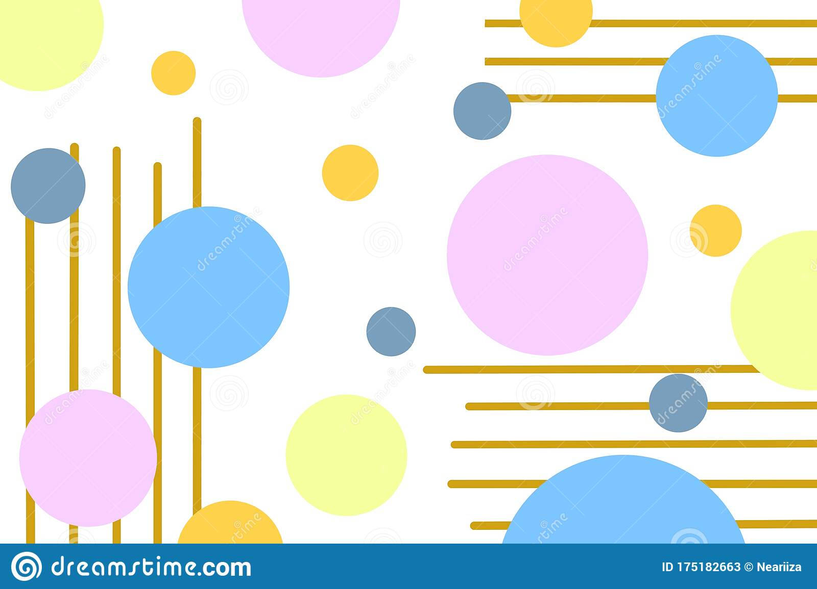 pastel abstract, vibrant pastel circles, gold lines, HD Desktop Wallpaper