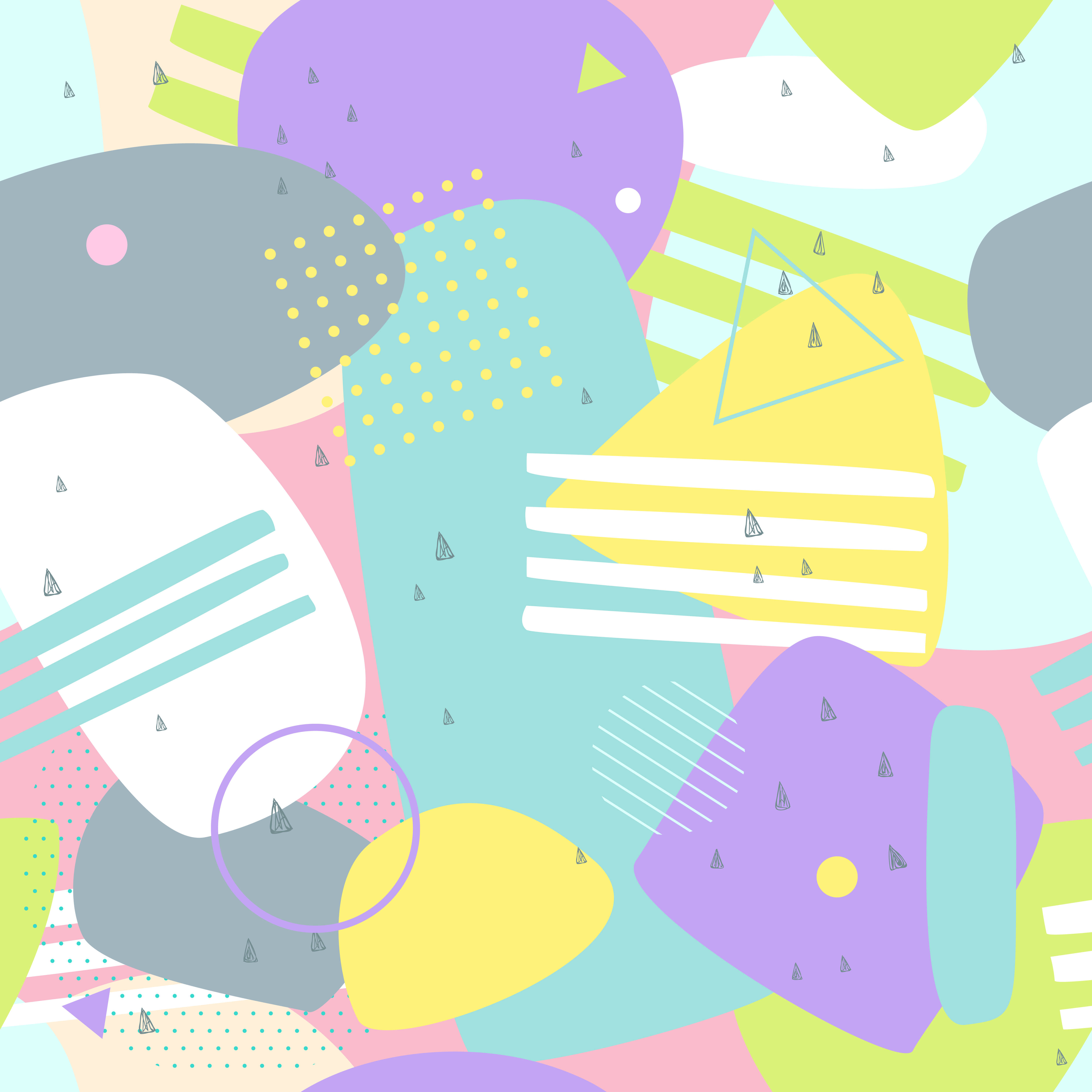 Pastel Abstract, pastel hues, geometric patterns, 4K Desktop Wallpaper