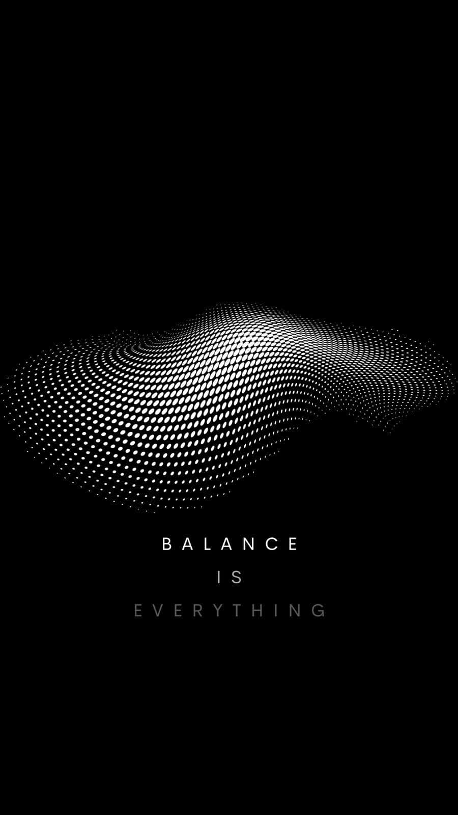 abstract balance is everything graphic, minimalist black background, glowing white dot wave, HD Phone Wallpaper