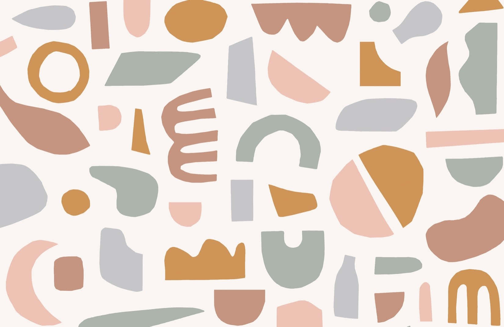 Danish Pastel Abstract Pattern, muted earth tones, light cream background, HD Desktop Wallpaper