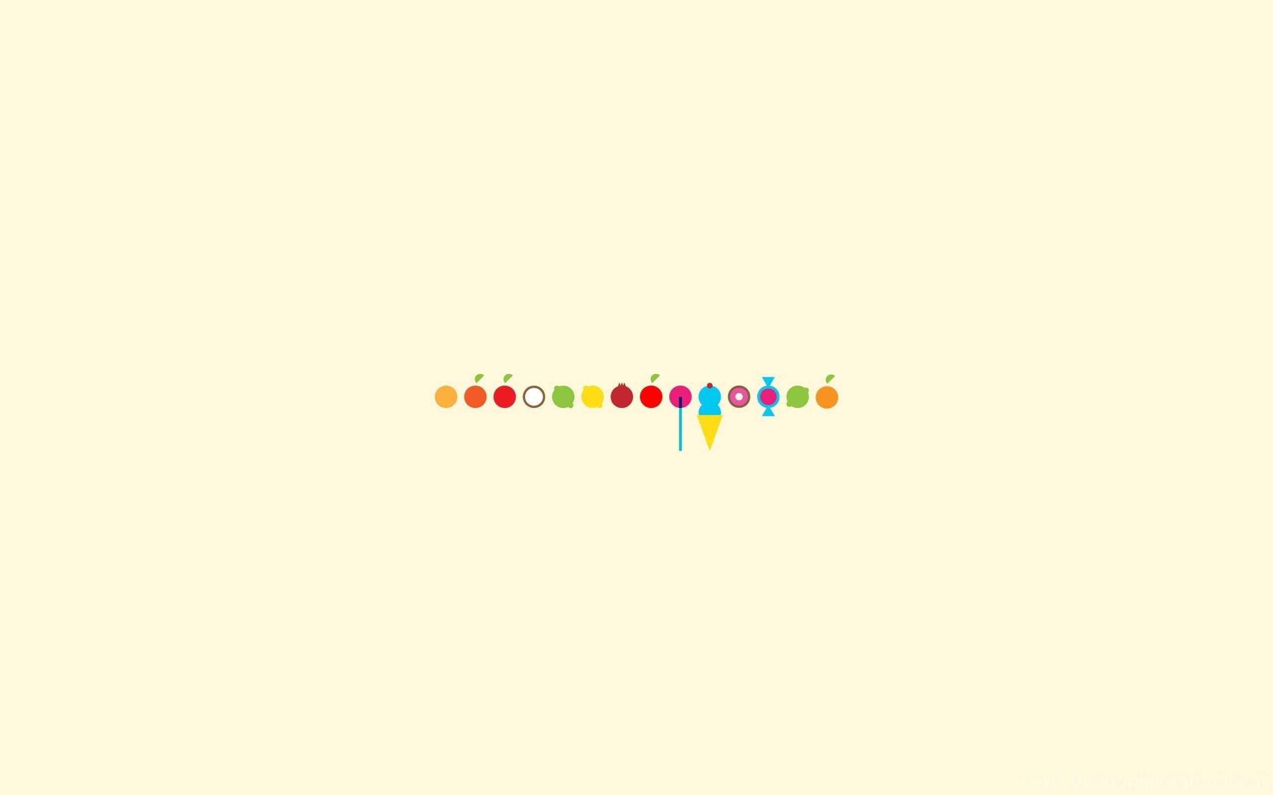 Pastel Aesthetic Desktop, candy icons, pale yellow background, 2K Desktop Wallpaper