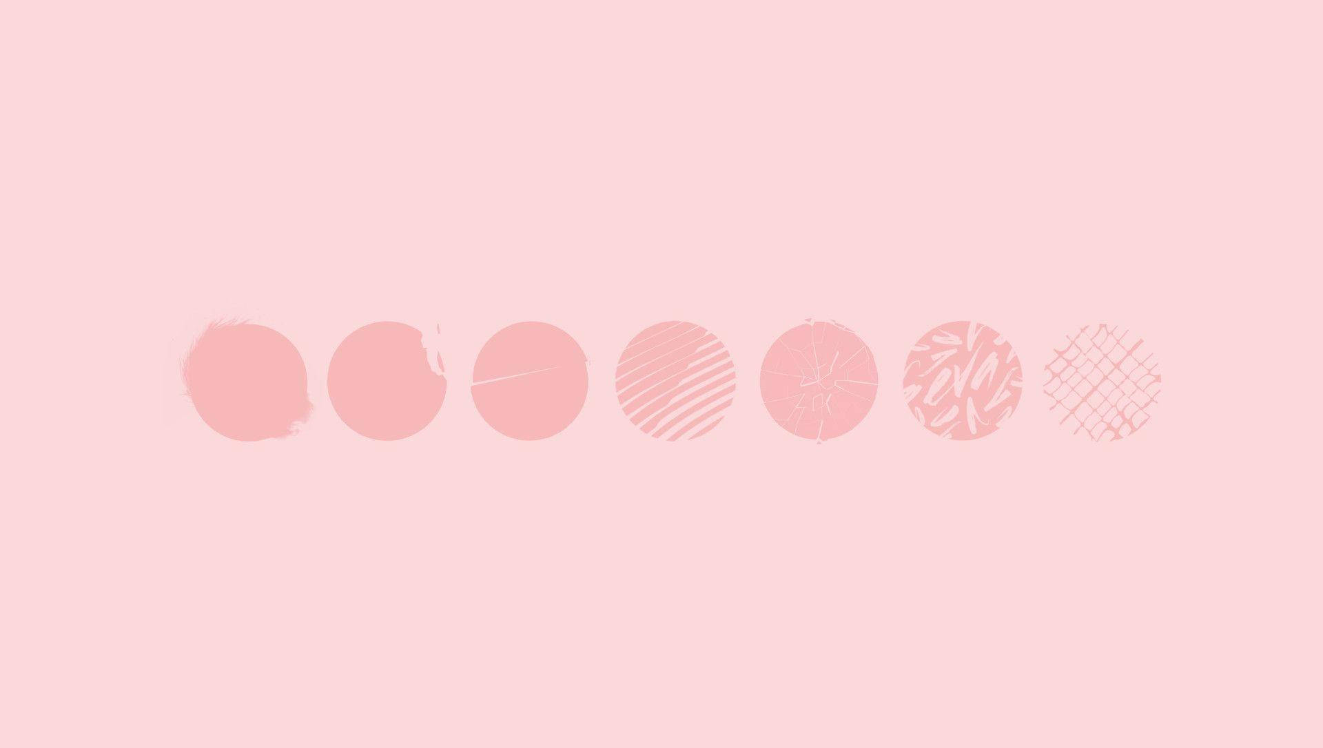 pastel pink background, soft pink circles, varied textures and patterns, Full HD Desktop Wallpaper