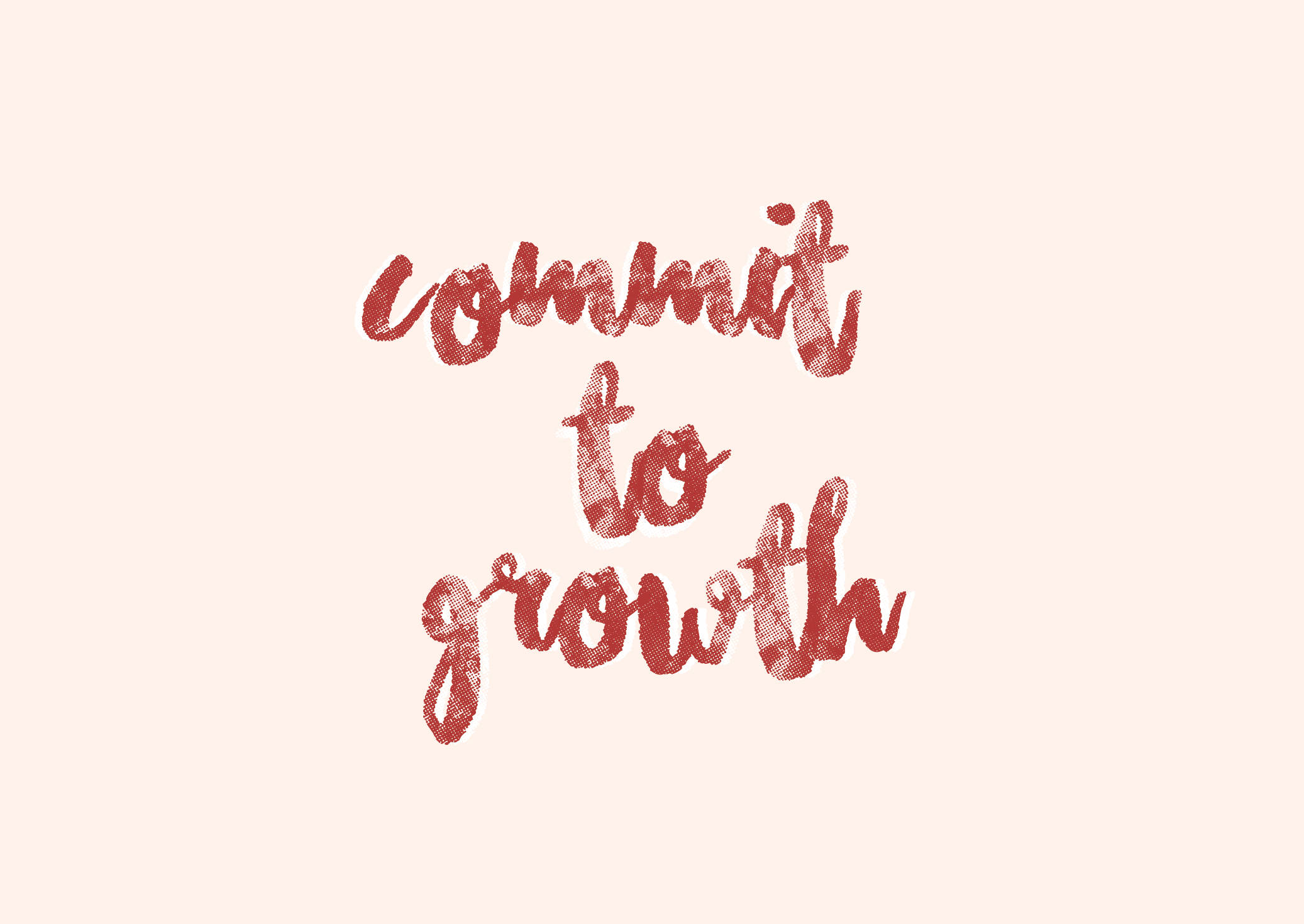 Growth Pastel Aesthetic Tumblr Laptop, textured red script, soft beige background, Full HD Desktop Wallpaper