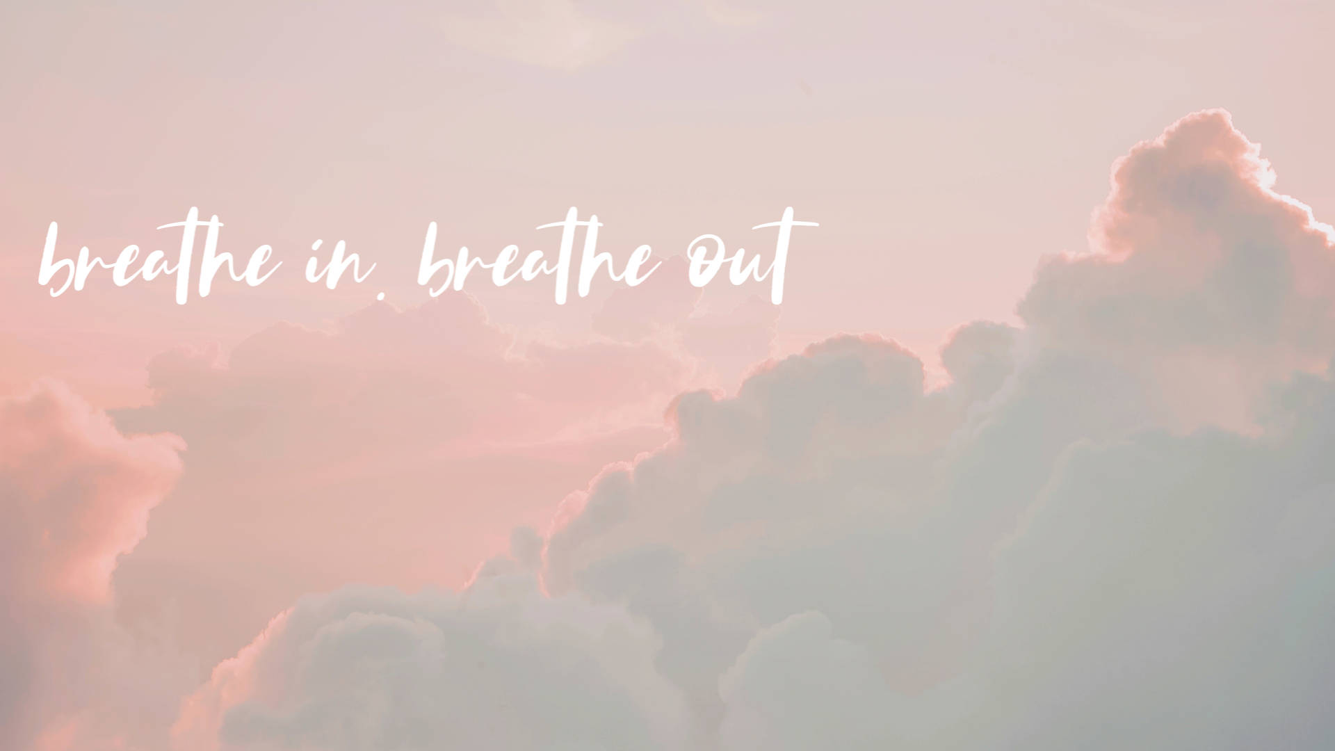 breathe in breathe out, pastel aesthetic tumblr laptop, soft pastel clouds, Full HD Desktop Wallpaper