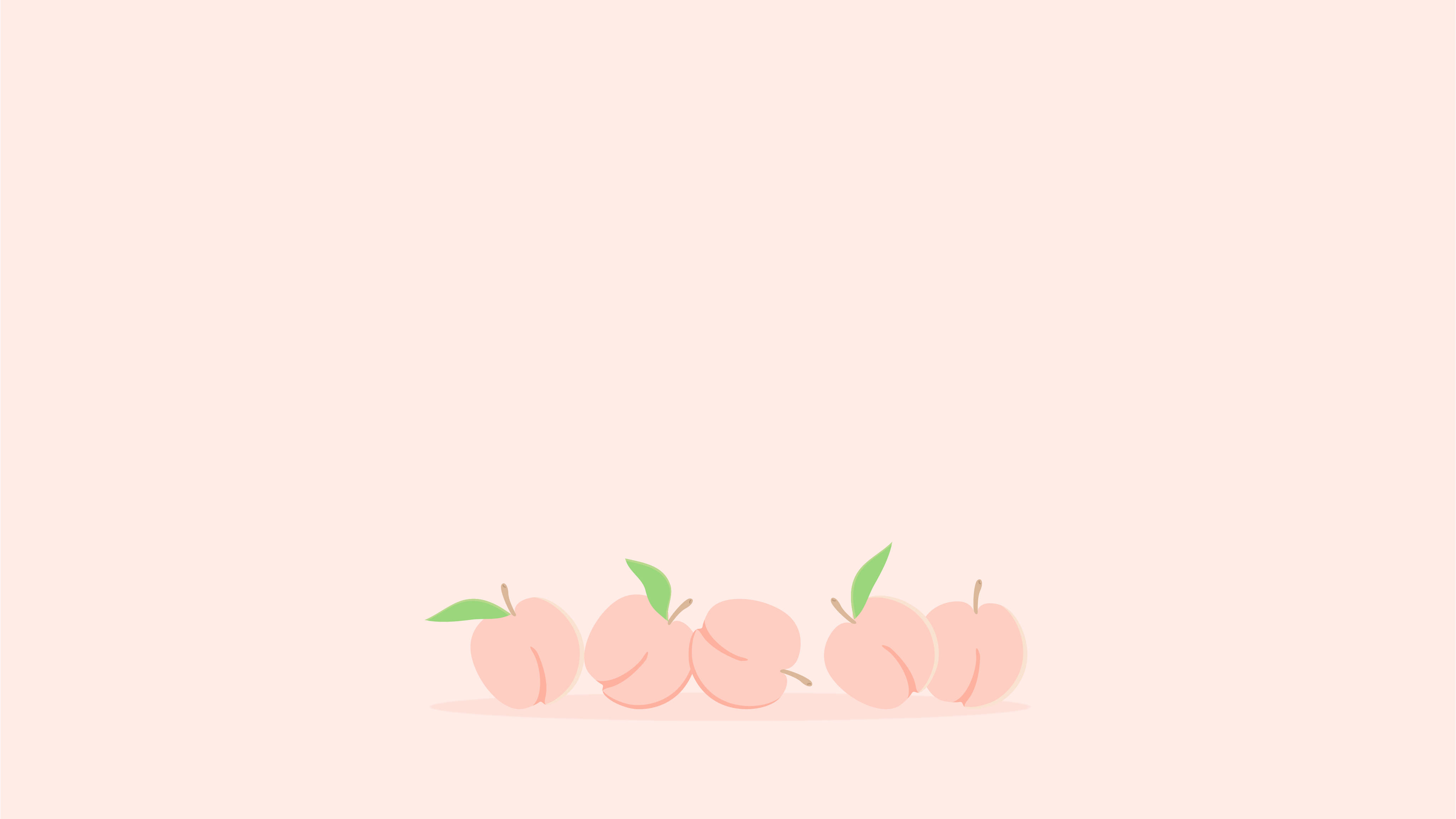 soft pink, peach, green leaves, 4K Desktop Wallpaper