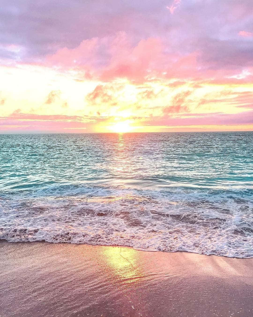 Pastel Beach, Sunset, pink, HD Phone Wallpaper
