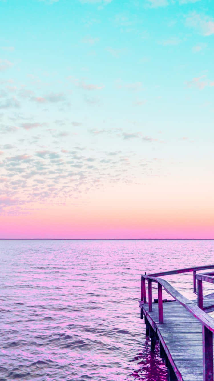 pastel sky, pink, cyan, HD Phone Wallpaper