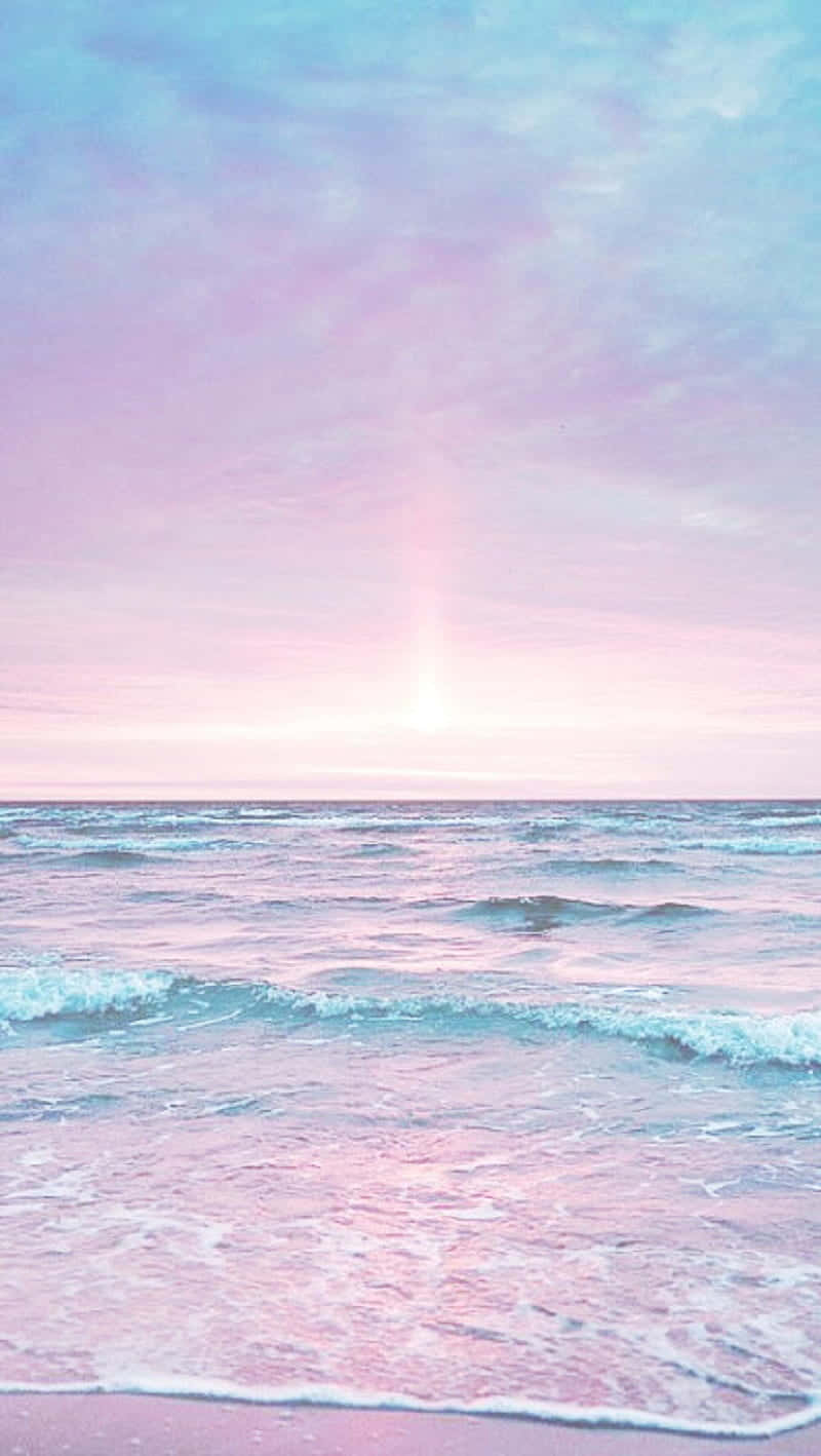 Pastel Beach, pastel pink, pastel blue, HD Phone Wallpaper