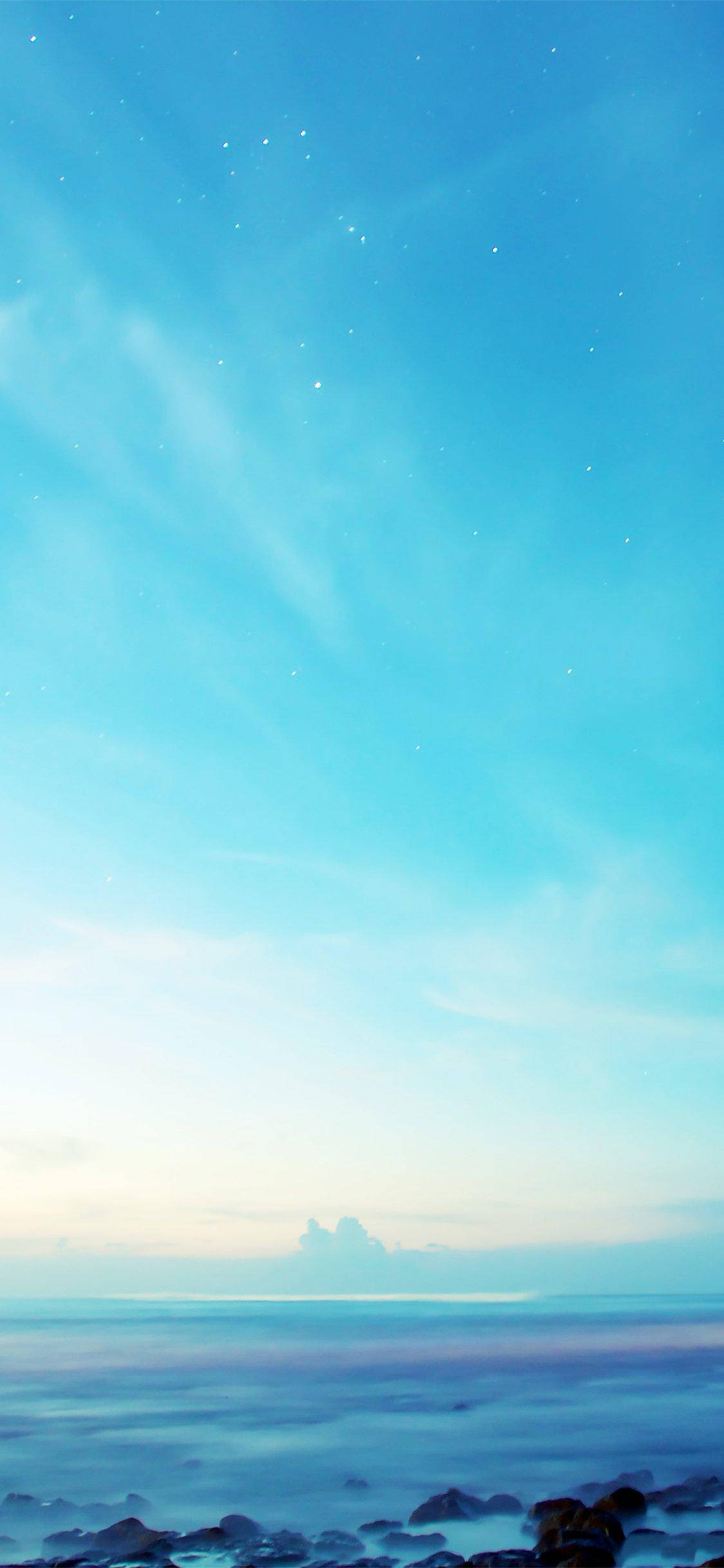 pastel blue aesthetic iPhone, twilight seascape, soft blue skies, Full HD Phone Wallpaper
